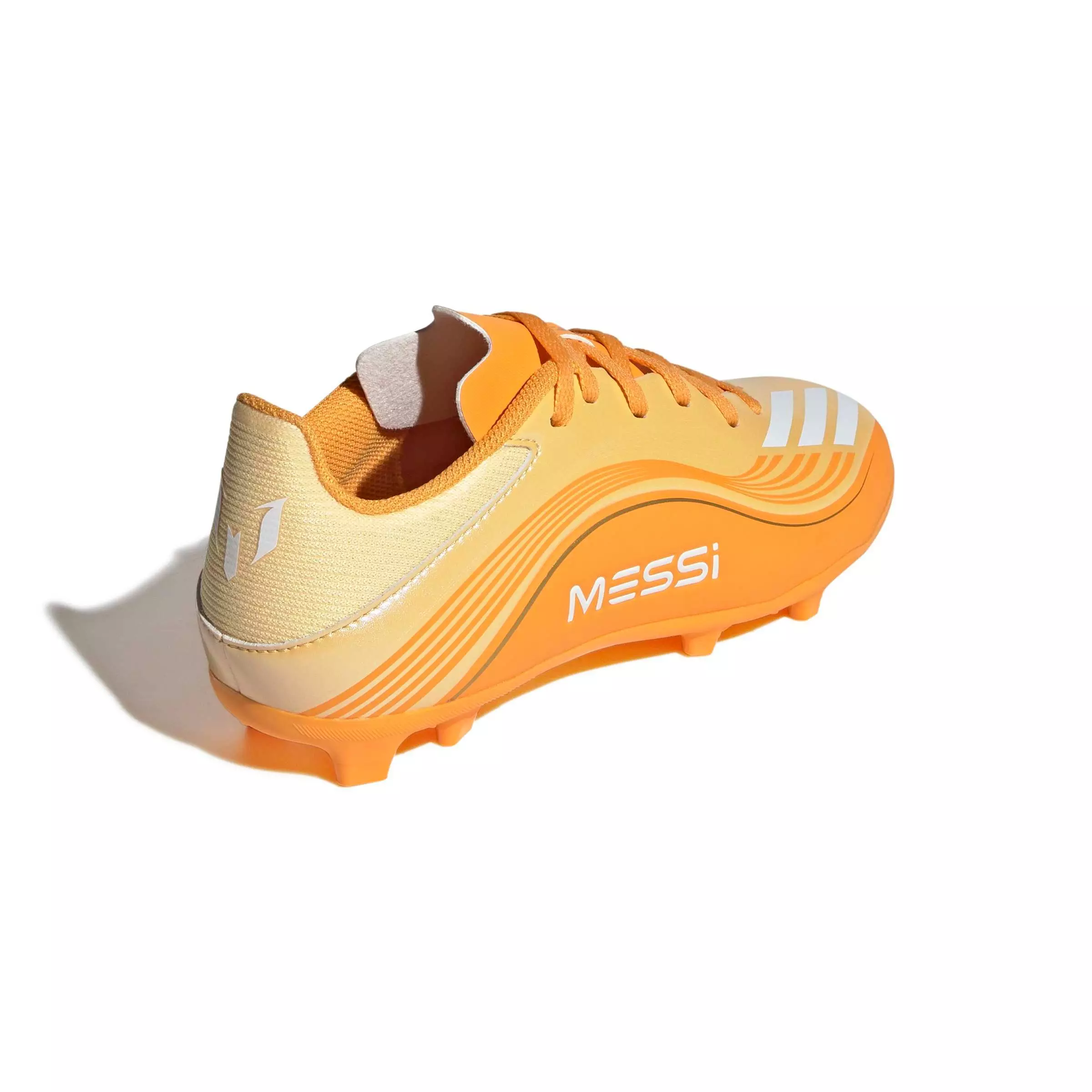 adidas F50 Messi League FG "Ice Tangerine/Gold Metallic/Pure Tangerine" Preschool Kids' Soccer Cleat - TANGERINE/GOLD/TANGERINE