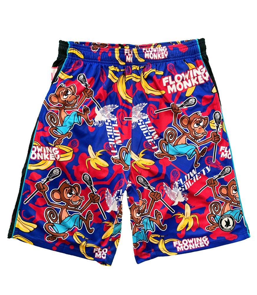 Flow Society Big Boys' Flowing Monkey Attack Shorts - Blue/Red - BLUE/RED Thumbnail View 1