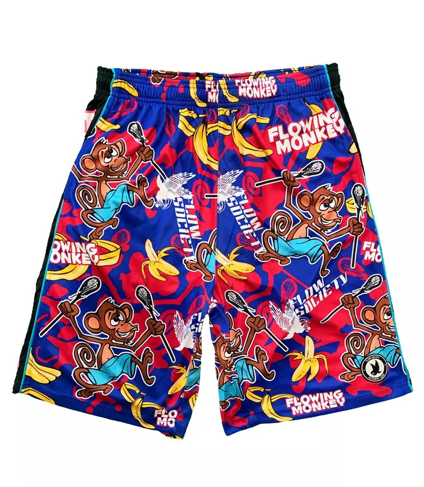 Flow Society Big Boys' Flowing Monkey Attack Shorts - Blue/Red - BLUE/RED