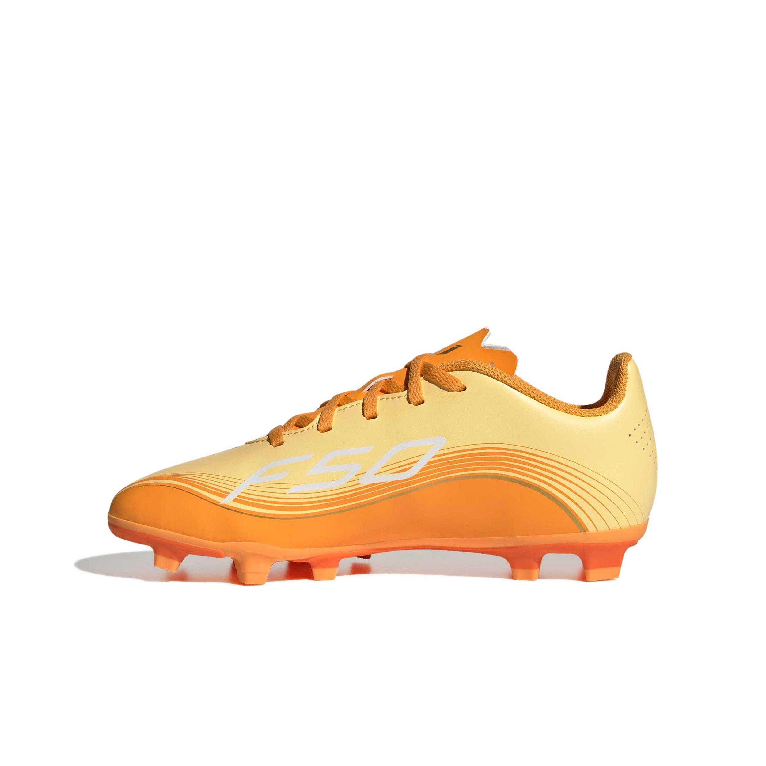 adidas F50 Messi Club FG Preschool Kids' "Ice Tangerine/Gold Metallic/Pure Tangerine" Soccer Cleat
