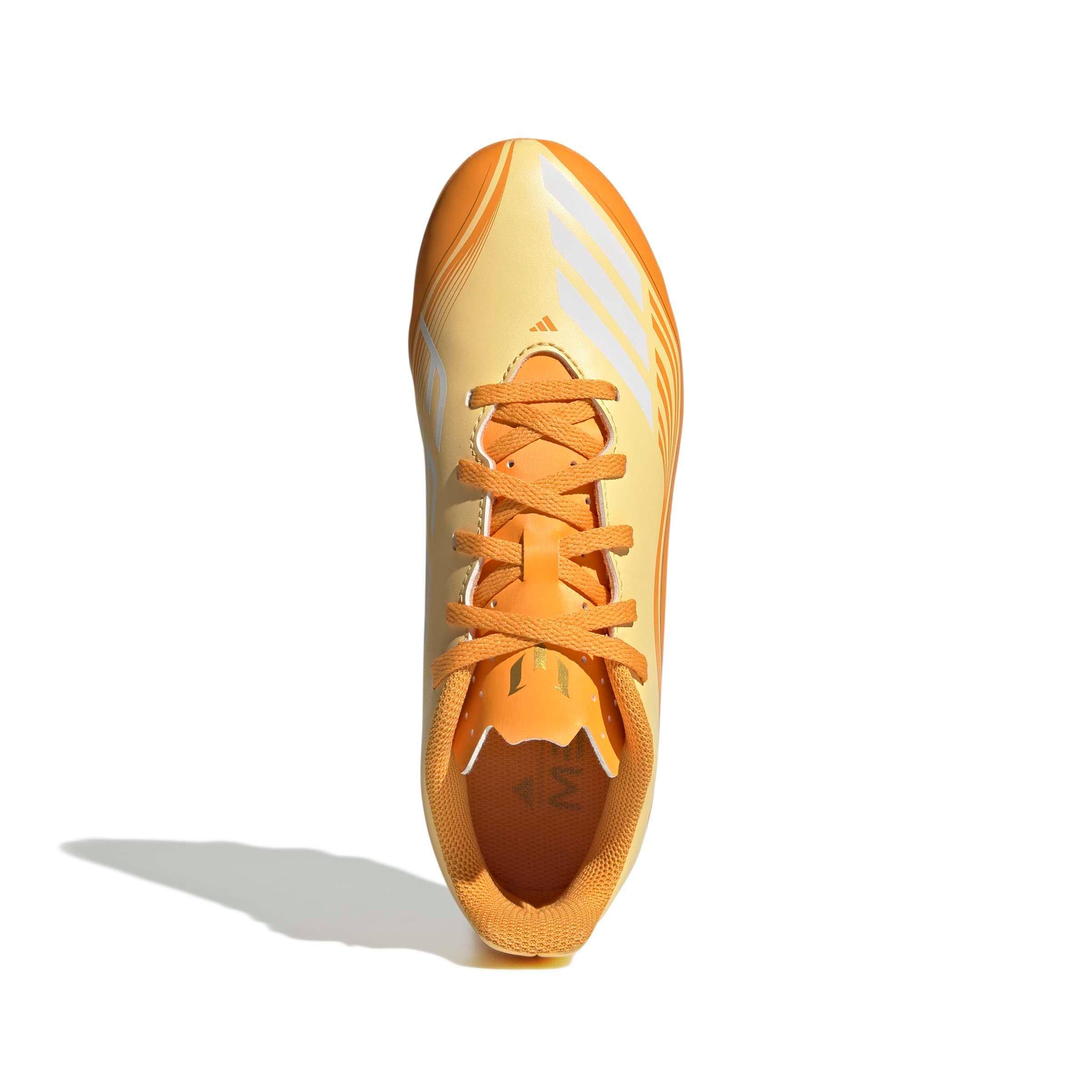 adidas F50 Messi Club FG "Ice Tangerine/Gold Metallic/Pure Tangerine" Preschool Kids' Soccer Cleat - TANGERINE/GOLD/TANGERINE Thumbnail View 5