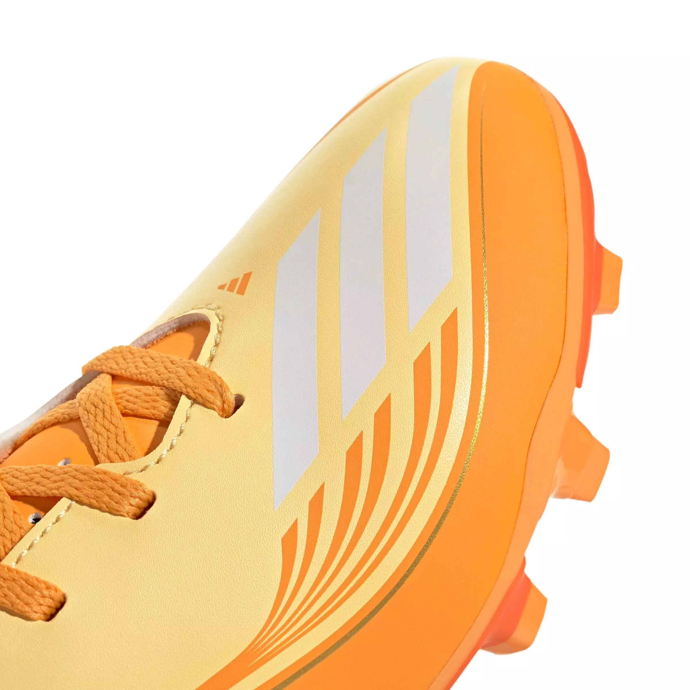 adidas F50 Messi Club FG "Ice Tangerine/Gold Metallic/Pure Tangerine" Preschool Kids' Soccer Cleat - TANGERINE/GOLD/TANGERINE