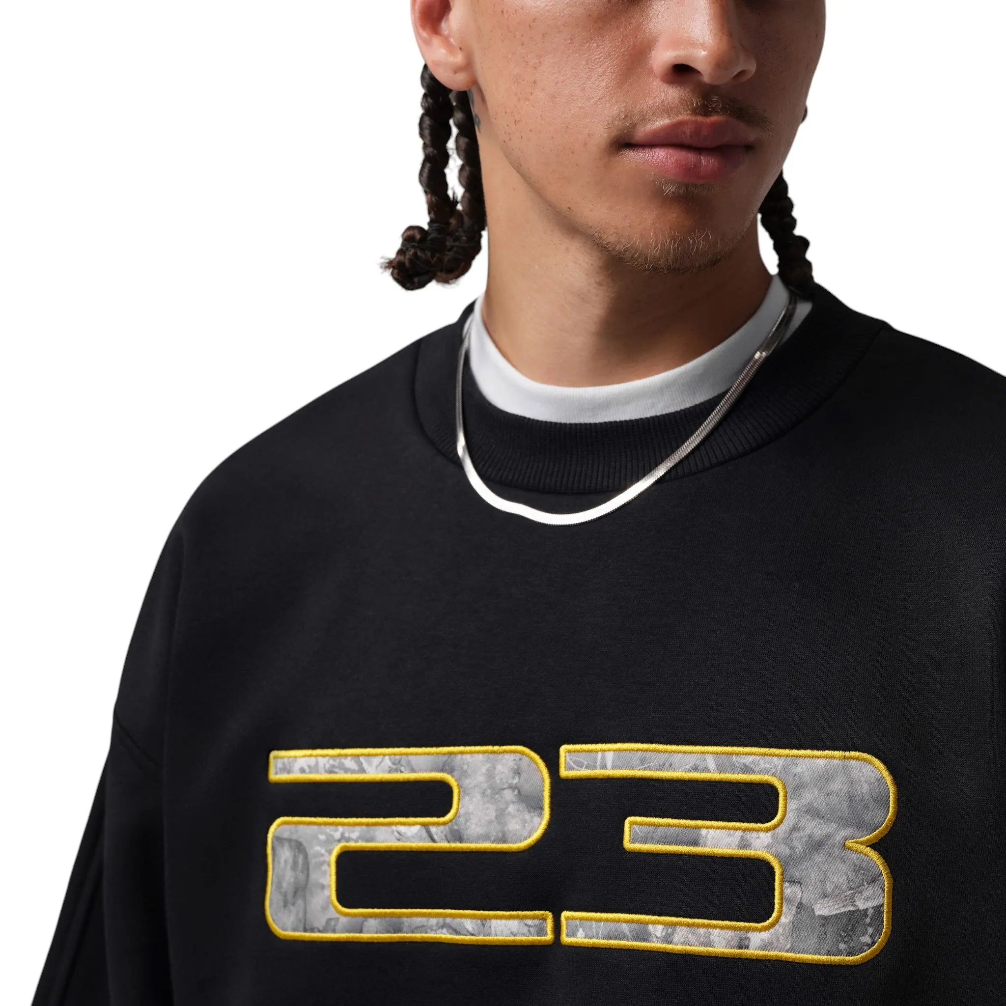Jordan Men's Brooklyn Realtree Crew-Neck Sweatshirt - Black/Bright Citron - BLACK