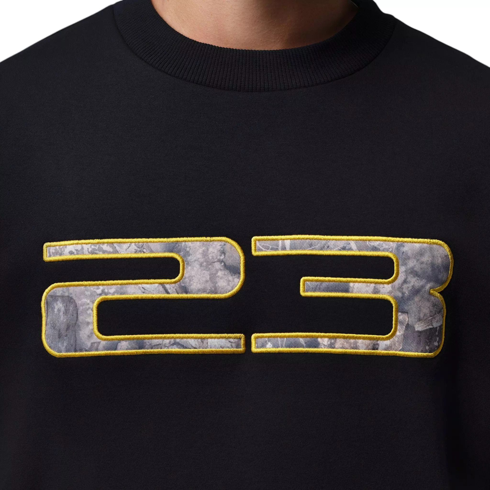 Jordan Men's Brooklyn Realtree Crew-Neck Sweatshirt - Black/Bright Citron - BLACK