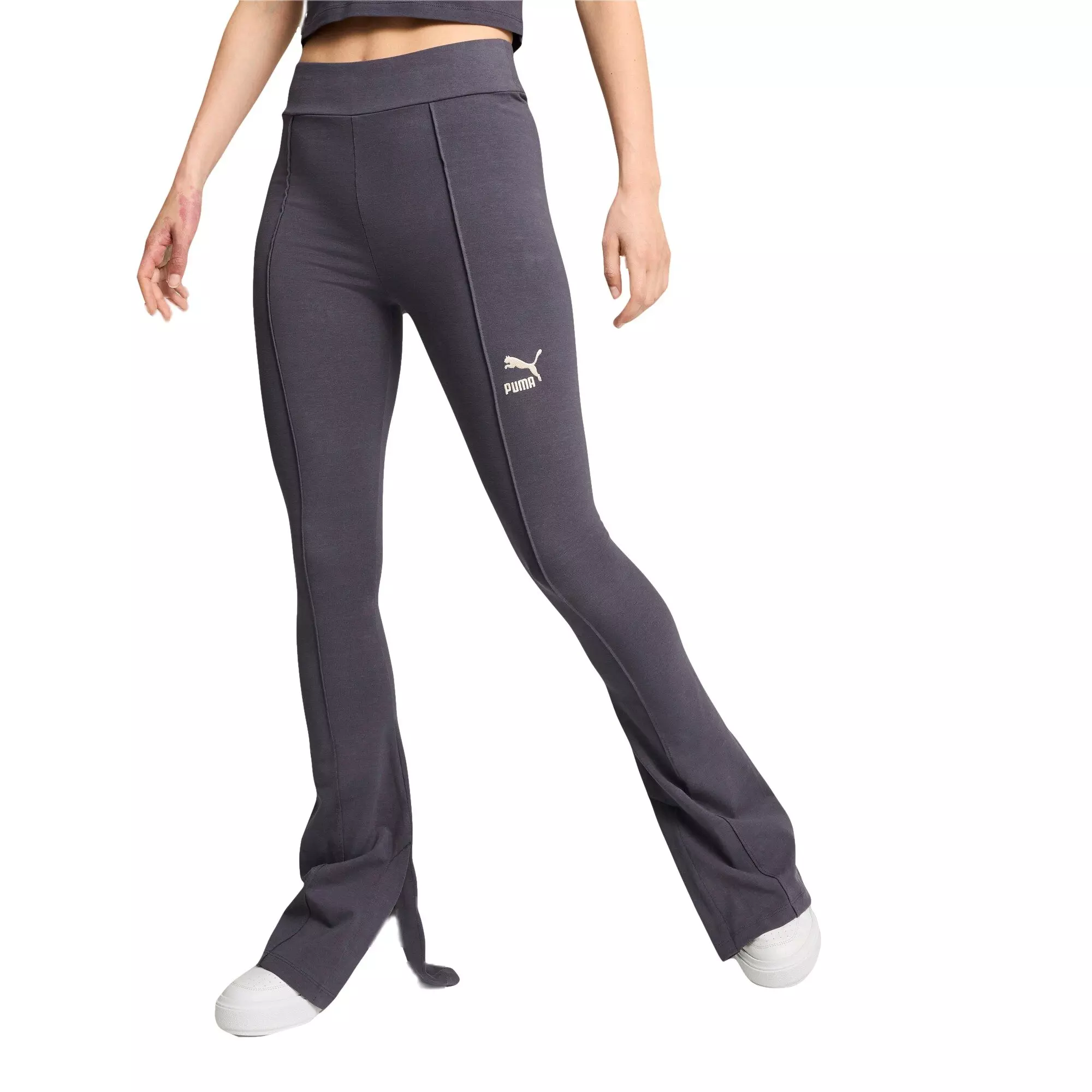 PUMA Women's Classic Pintuck Flared Leggings-Grey - GREY