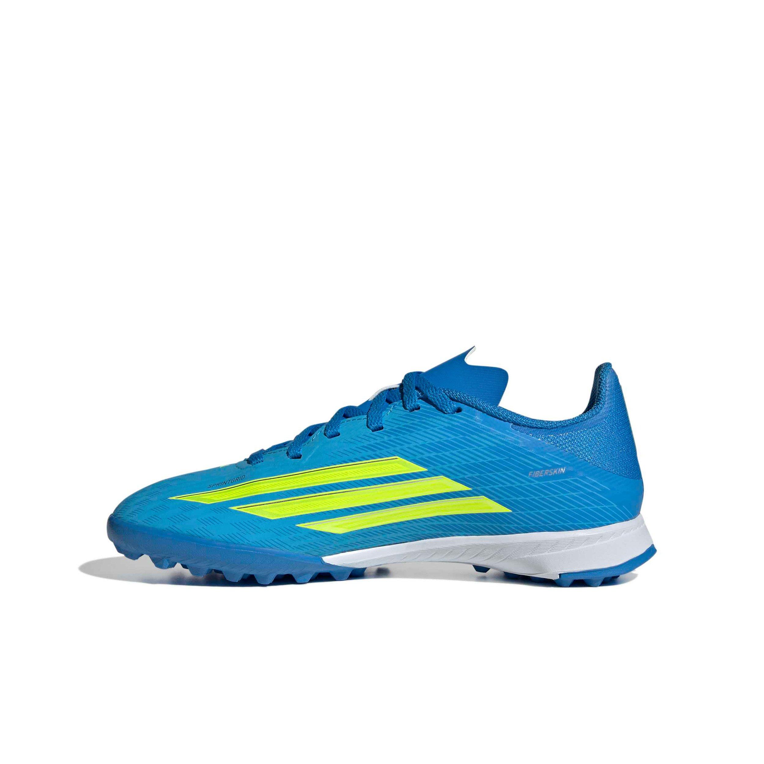 adidas F50 League Turf Preschool Kids' "Lucid Ray Blue/Yellow 2/Lucid Aquamarine" Soccer Shoe