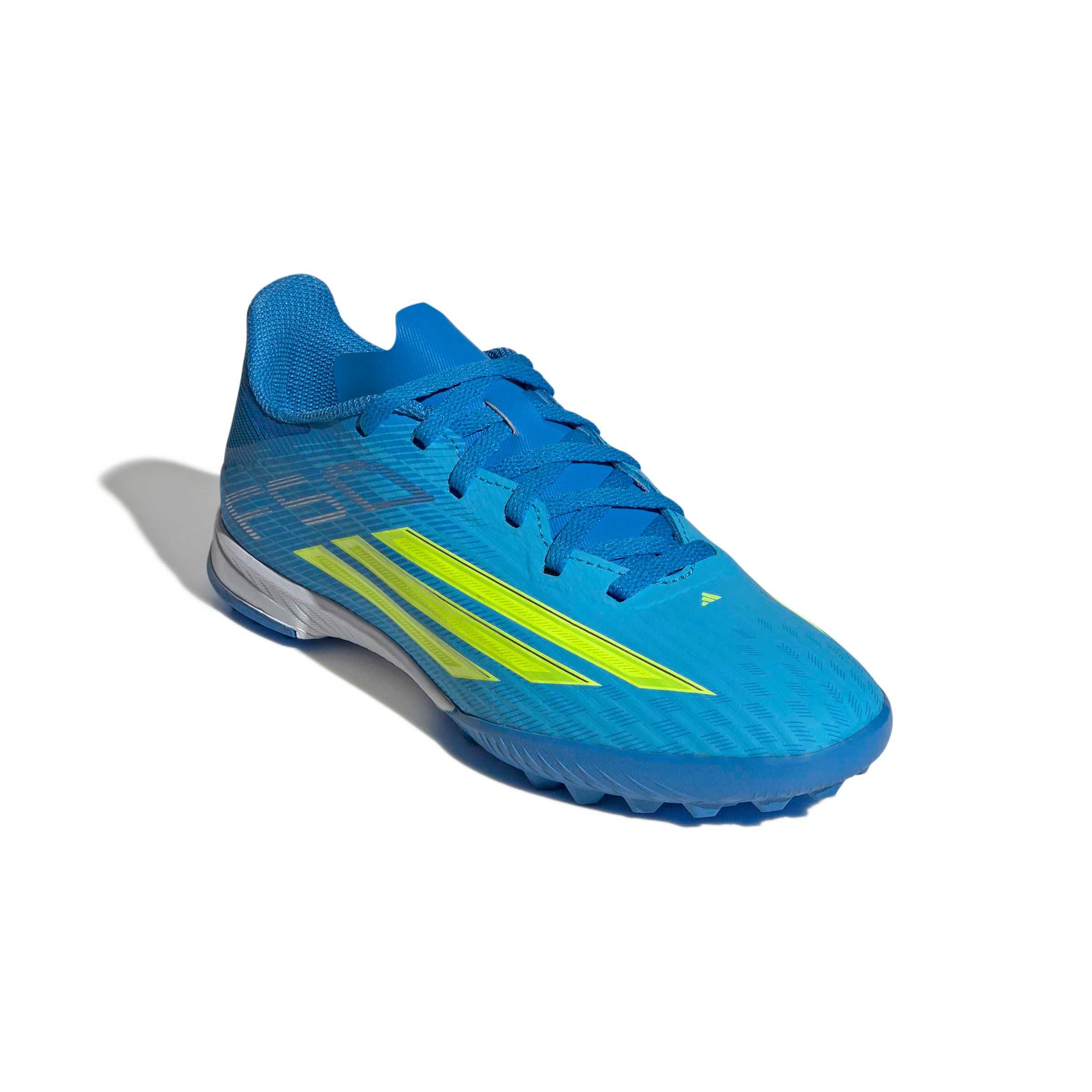adidas F50 League Turf Preschool Kids' "Lucid Ray Blue/Yellow 2/Lucid Aquamarine" Soccer Shoe