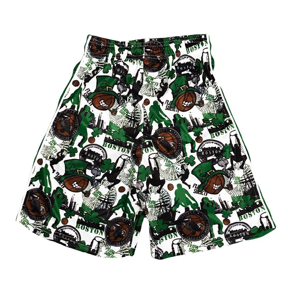 Flow Society Boston Basketball Big Boys' White Shorts