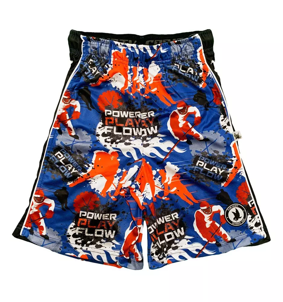 Flow Society Big Boys' Power Play Hockey Attack Shorts - Blue - BLUE