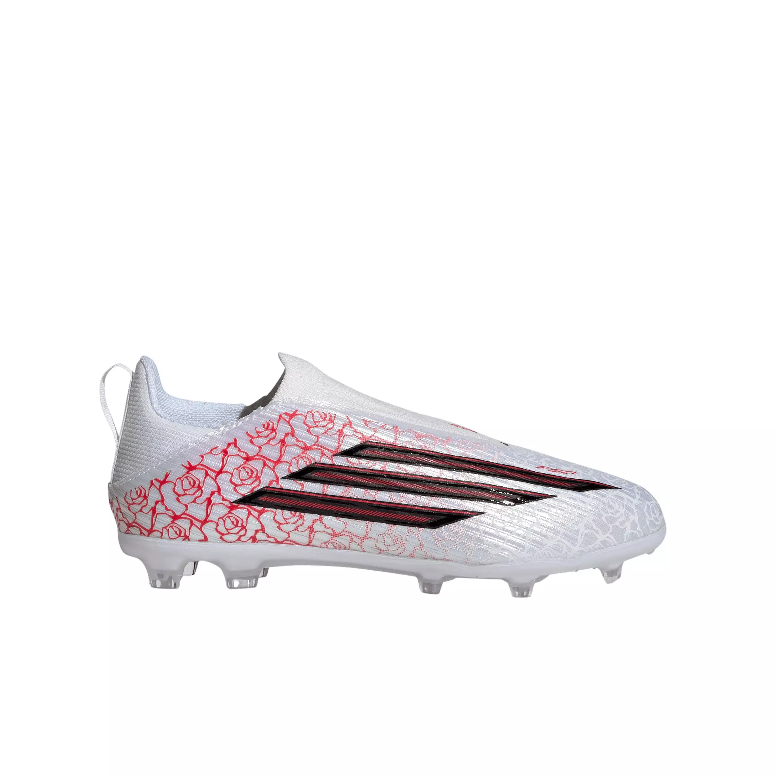 adidas F50 League Laceless FG "Ftwr White/Core Black/Lucid Red" Preschool Kids' Soccer Cleat - WHITE/BLACK/RED