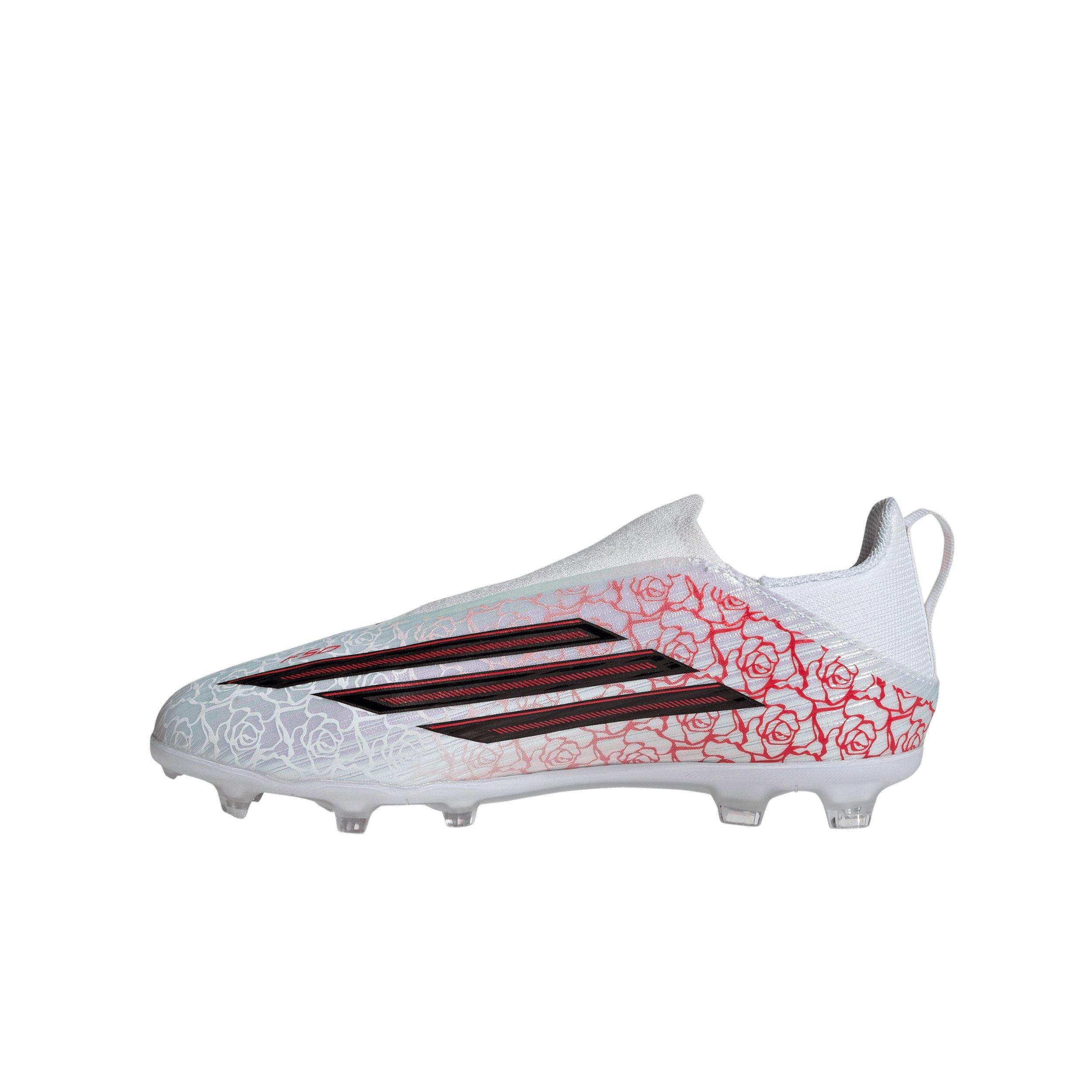 adidas F50 League Laceless FG Preschool Kids' "Ftwr White/Core Black/Lucid Red" Soccer Cleat