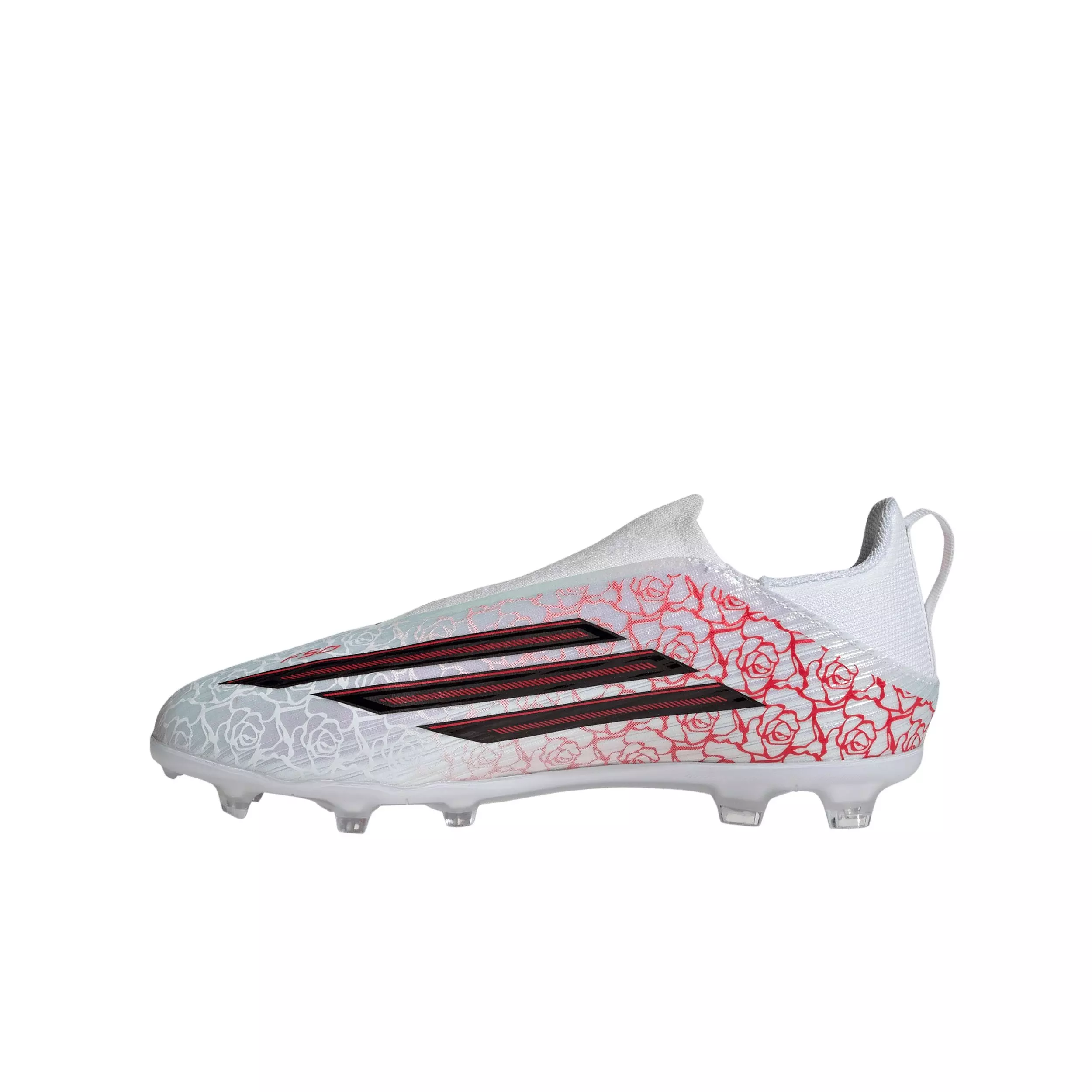 adidas F50 League Laceless FG "Ftwr White/Core Black/Lucid Red" Preschool Kids' Soccer Cleat - WHITE/BLACK/RED