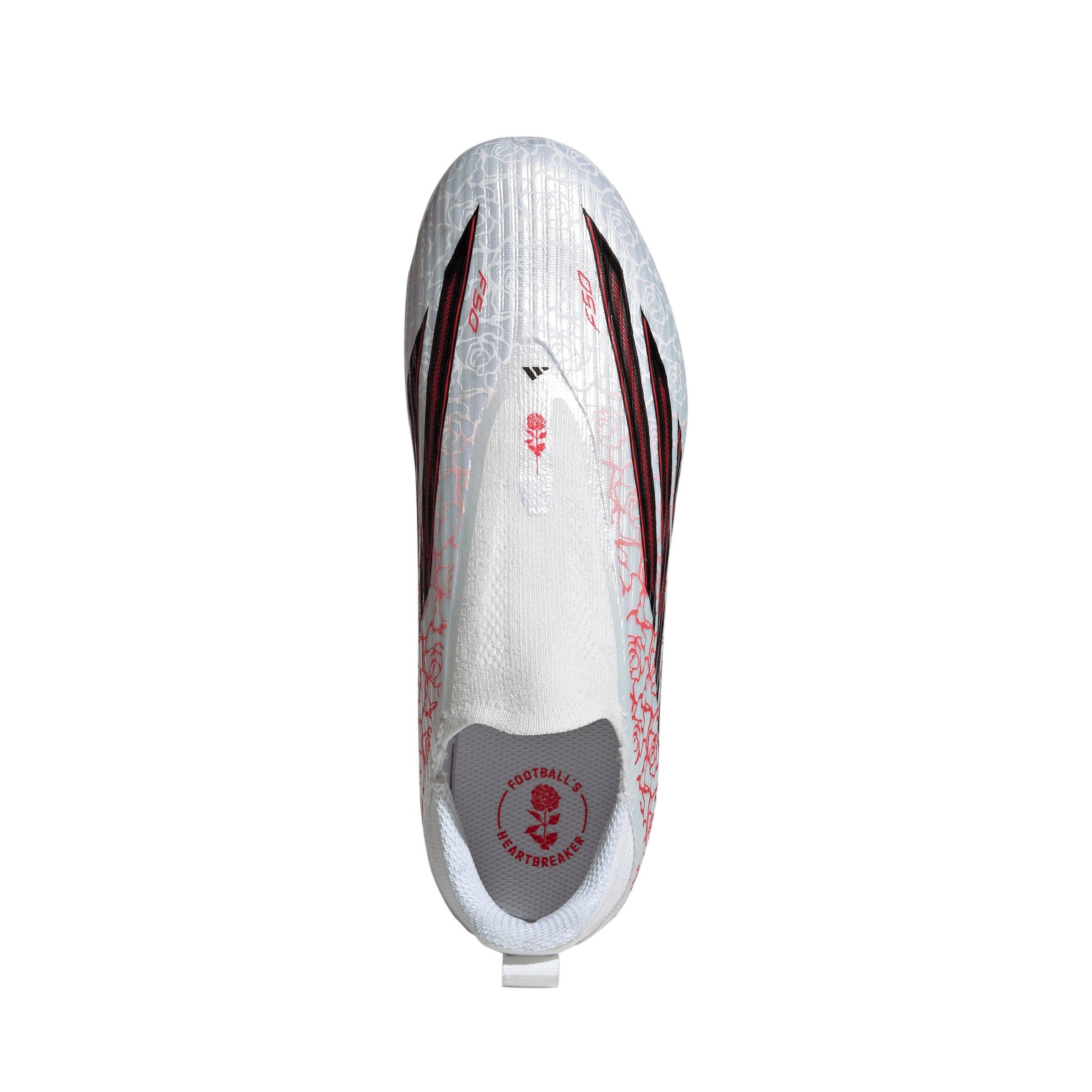 adidas F50 League Laceless FG Preschool Kids' "Ftwr White/Core Black/Lucid Red" Soccer Cleat