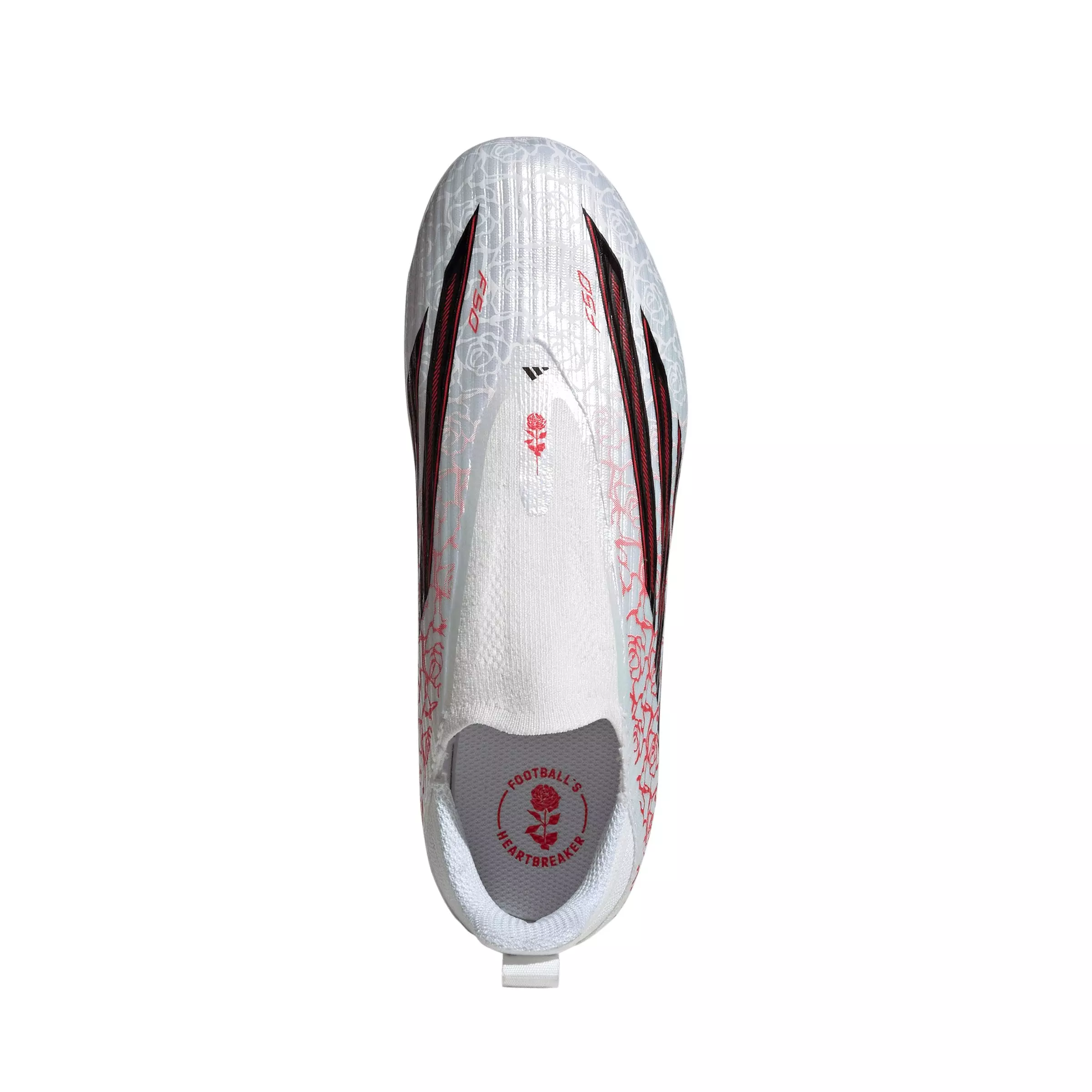adidas F50 League Laceless FG "Ftwr White/Core Black/Lucid Red" Preschool Kids' Soccer Cleat - WHITE/BLACK/RED