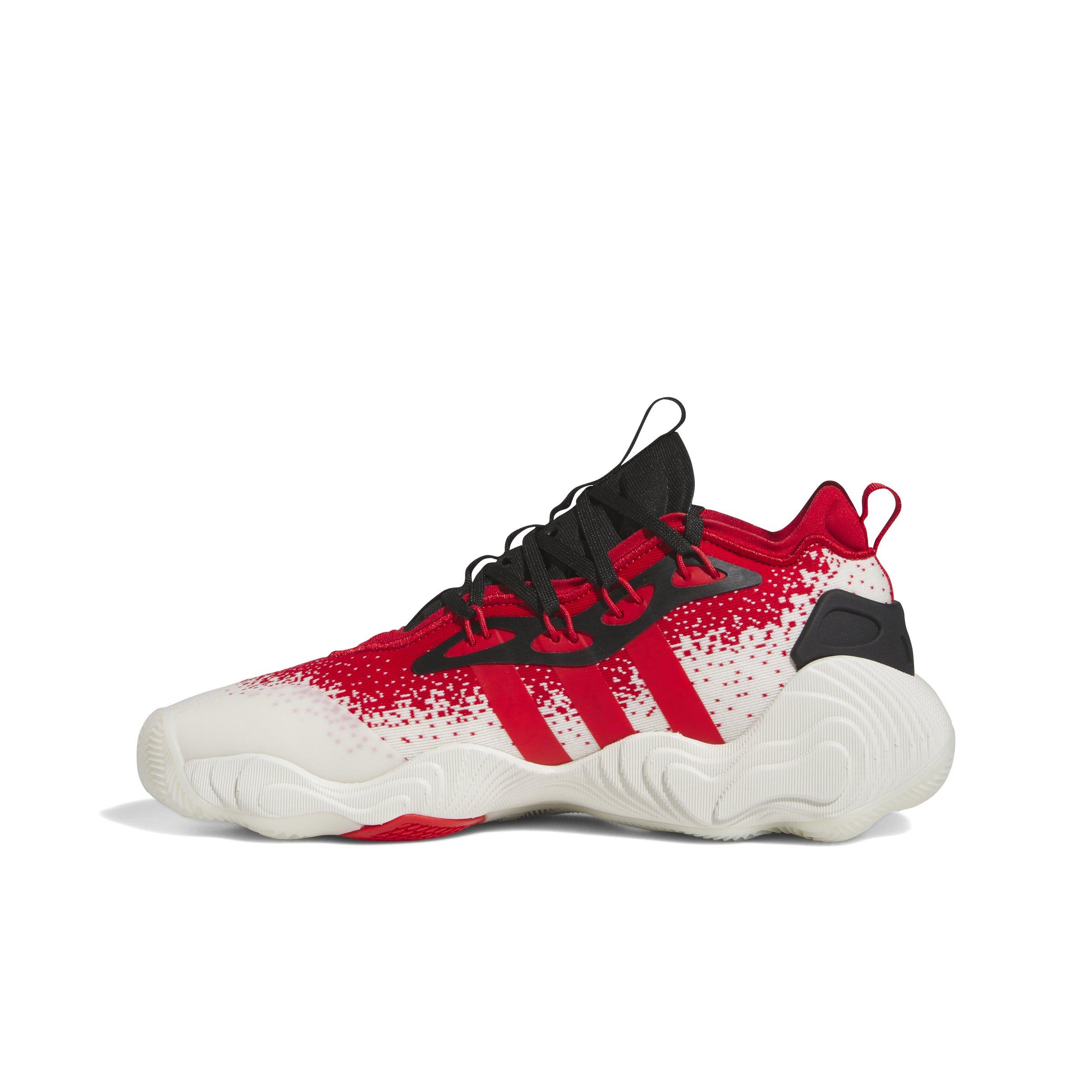 adidas Trae Young 3 Low Trainer "Off White/Vivid Red/Core Black" Men's Basketball Shoe - OFF WHITE/RED/BLACK Thumbnail View 2