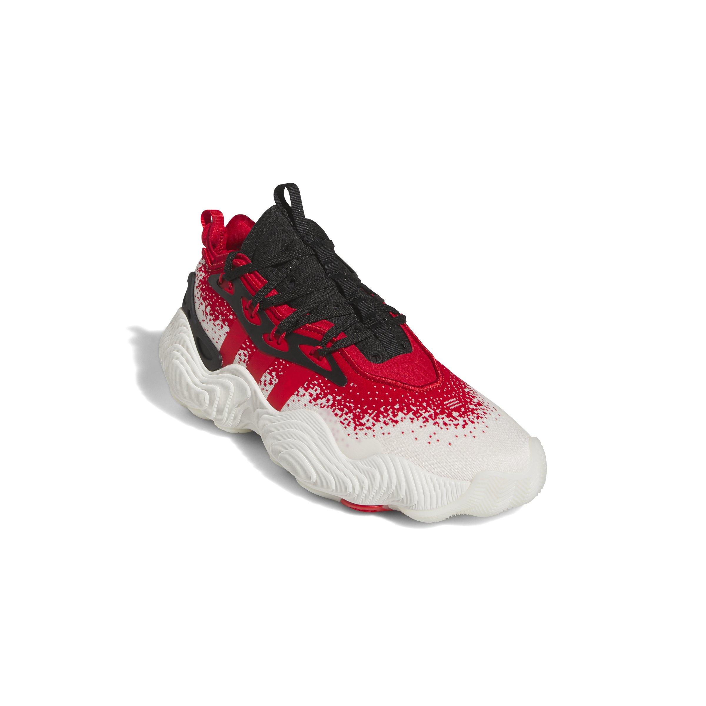 adidas Trae Young 3 Low Trainer "Off White/Vivid Red/Core Black" Men's Basketball Shoe - OFF WHITE/RED/BLACK Thumbnail View 3