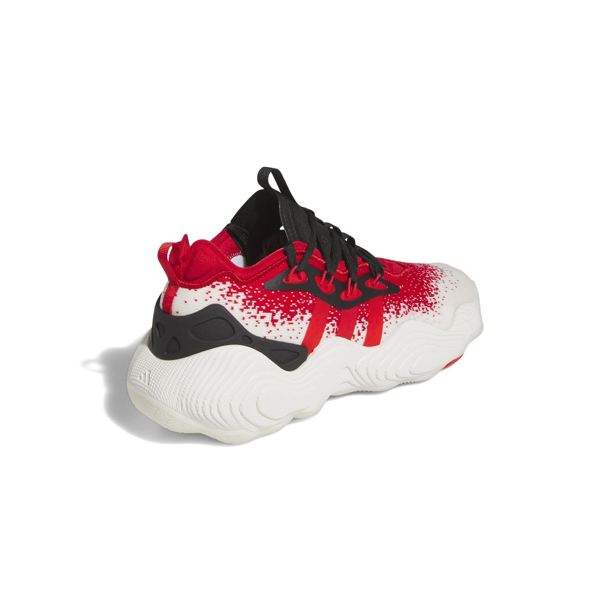 adidas Trae Young 3 Low Trainer "Off White/Vivid Red/Core Black" Men's Basketball Shoe - OFF WHITE/RED/BLACK Thumbnail View 4