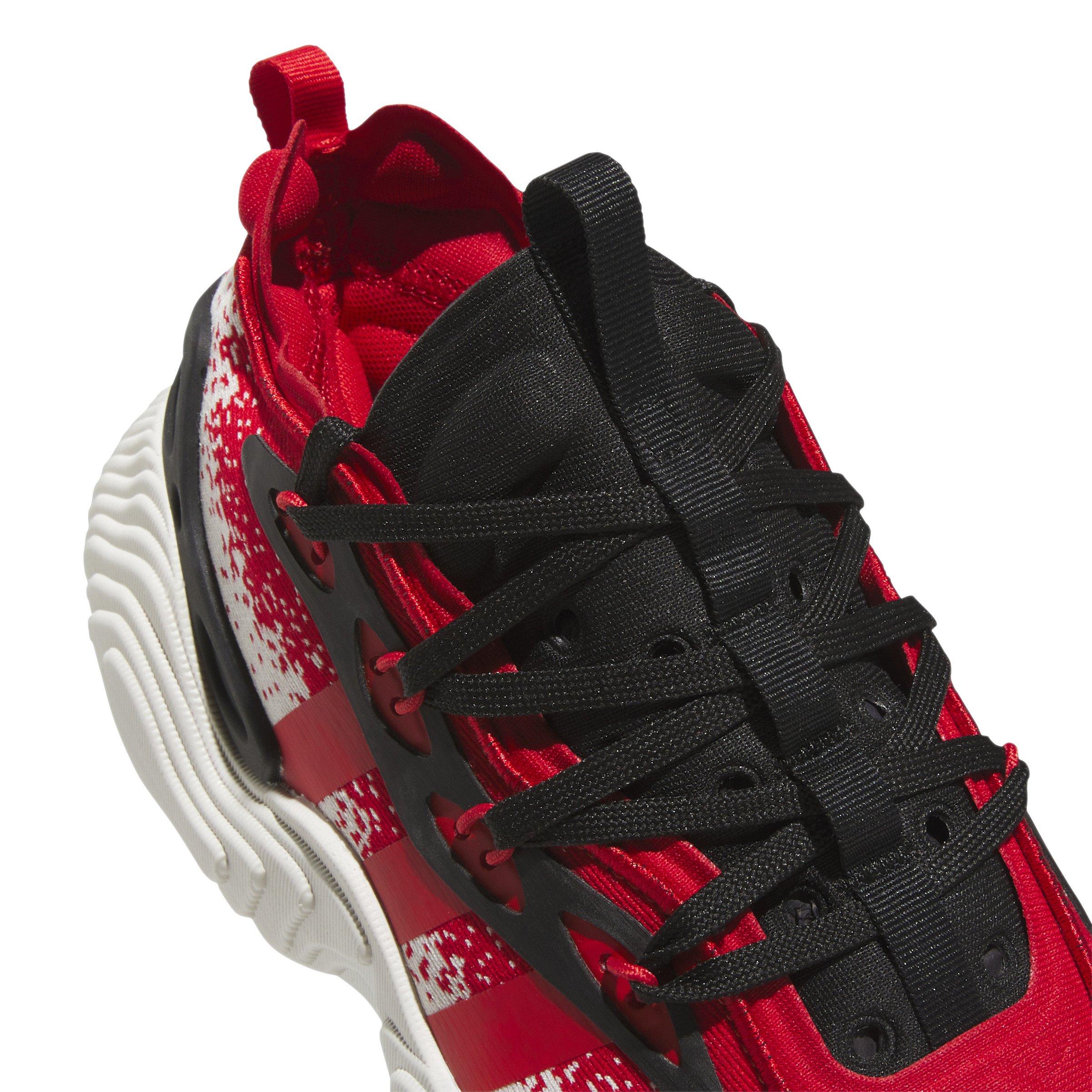 adidas Trae Young 3 Low Trainer "Off White/Vivid Red/Core Black" Men's Basketball Shoe - OFF WHITE/RED/BLACK Thumbnail View 7