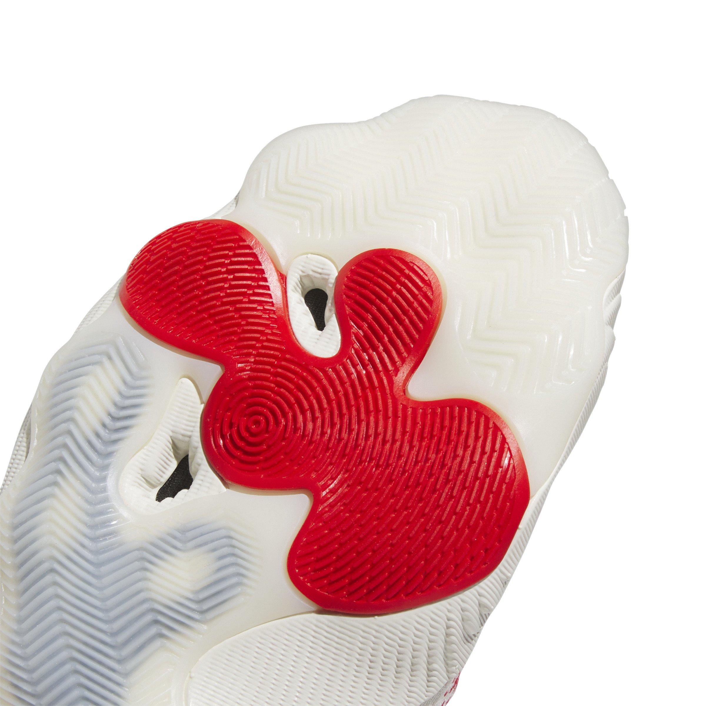 adidas Trae Young 3 Low Trainer "Off White/Vivid Red/Core Black" Men's Basketball Shoe - OFF WHITE/RED/BLACK Thumbnail View 8