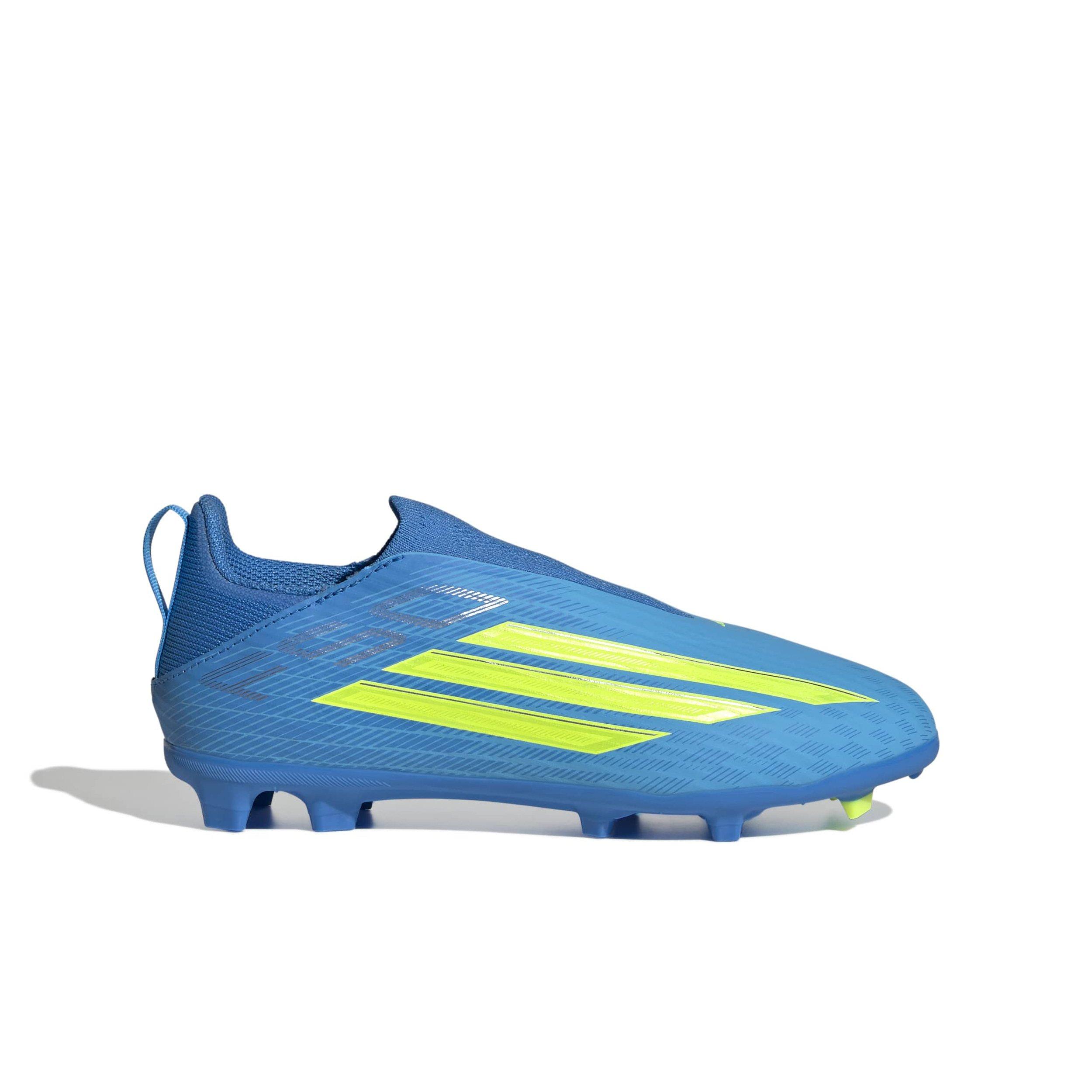 adidas F50 League Laceless FG "Lucid Ray Blue/Yellow 2/Aquamarine" Preschool Kids' Soccer Cleat - BLUE/YELLOW/AQUAMARINE Thumbnail View 1