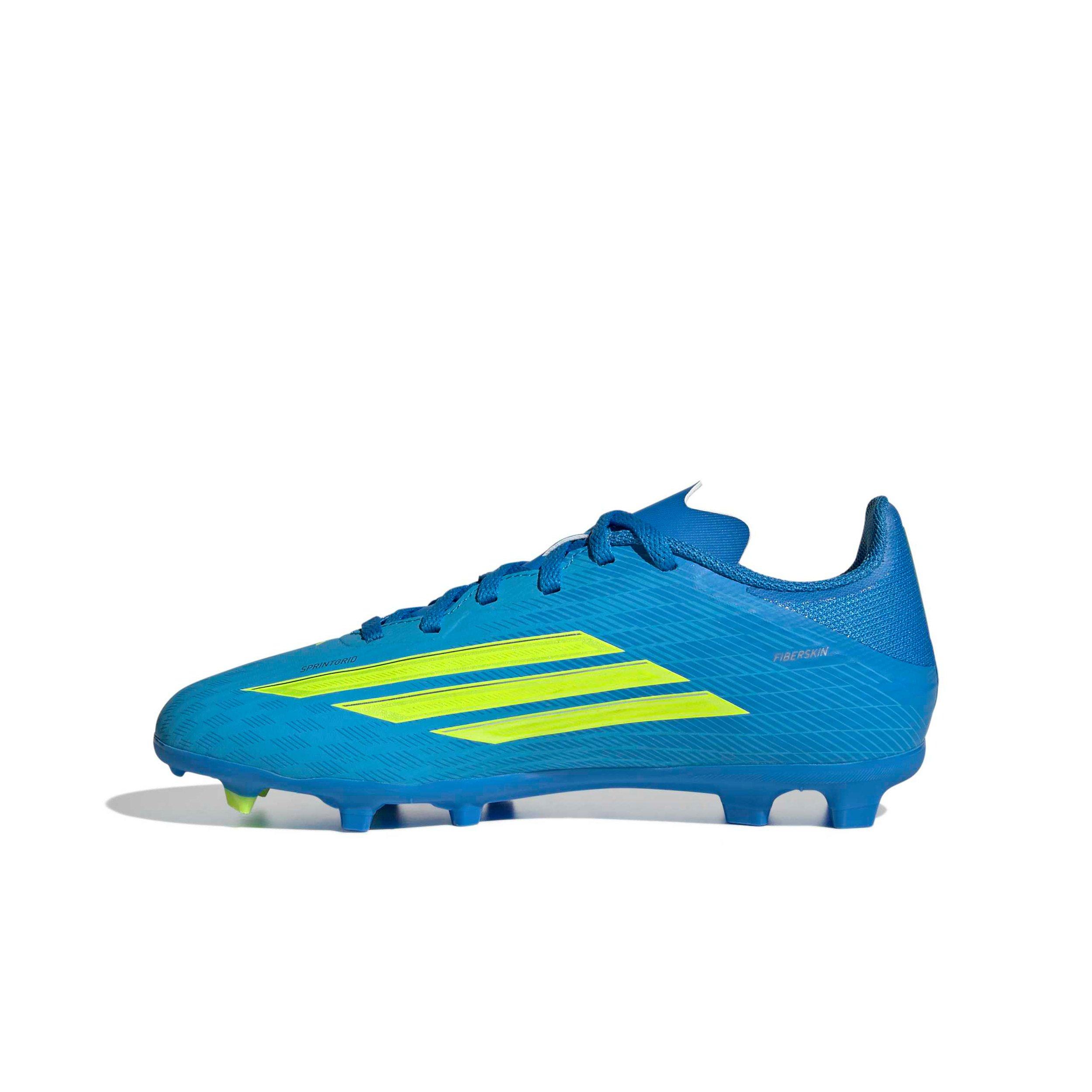 adidas F50 League FG "Lucid Ray Blue/Solar Yellow 2/Lucid Aquamarine" Preschool Kids' Soccer Cleat - BLUE/YELLOW/AQUAMARINE Thumbnail View 2
