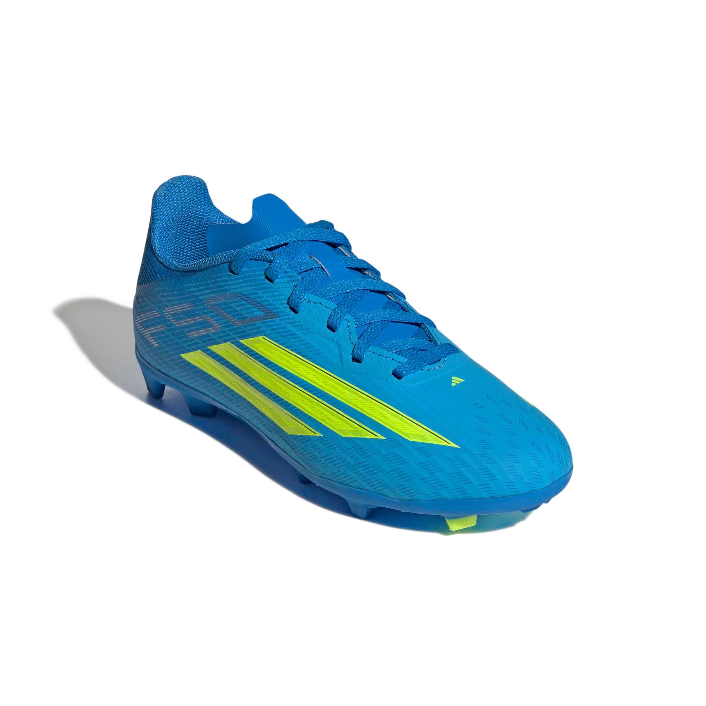 adidas F50 League FG "Lucid Ray Blue/Solar Yellow 2/Lucid Aquamarine" Preschool Kids' Soccer Cleat - BLUE/YELLOW/AQUAMARINE Thumbnail View 3