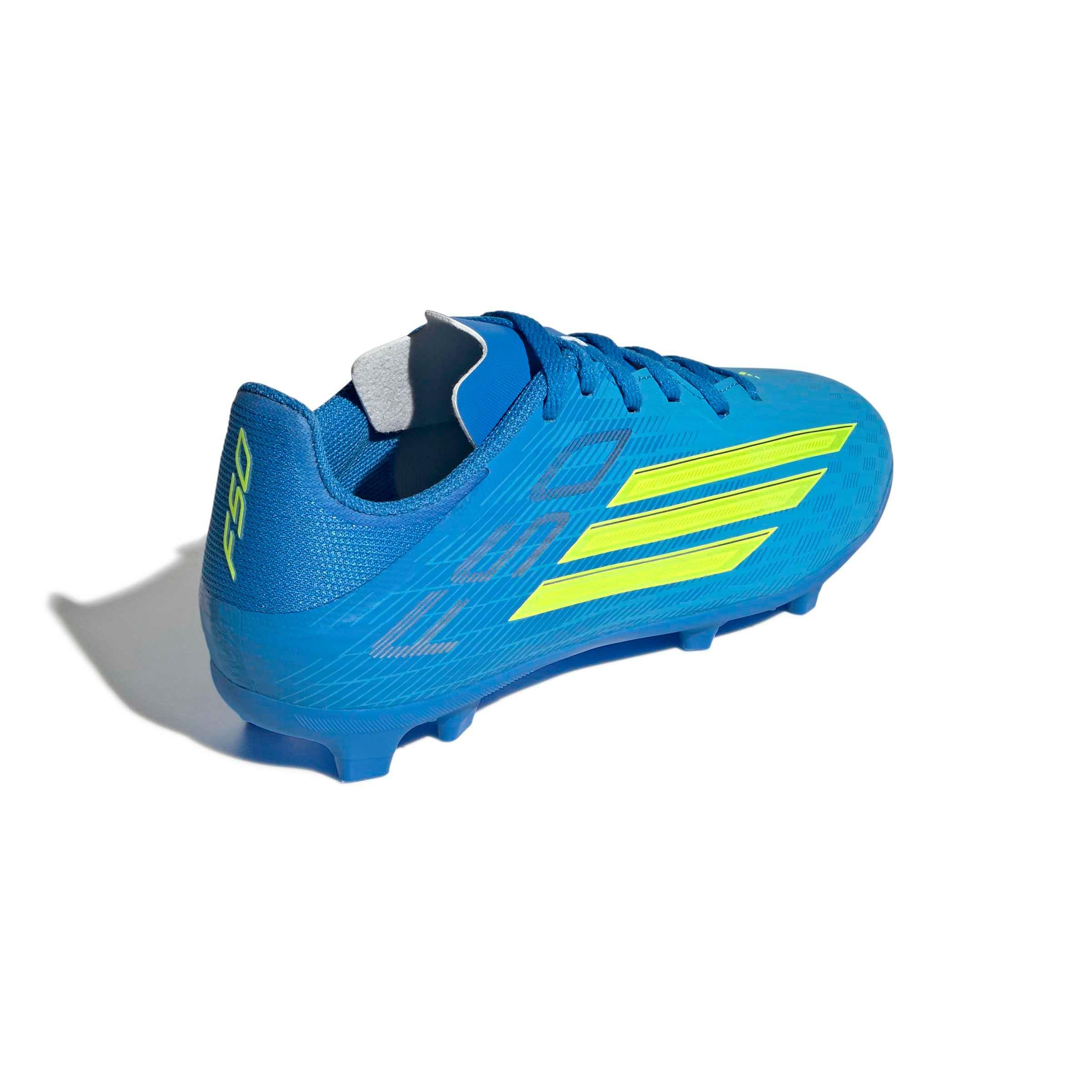 adidas F50 League FG "Lucid Ray Blue/Solar Yellow 2/Lucid Aquamarine" Preschool Kids' Soccer Cleat - BLUE/YELLOW/AQUAMARINE Thumbnail View 4