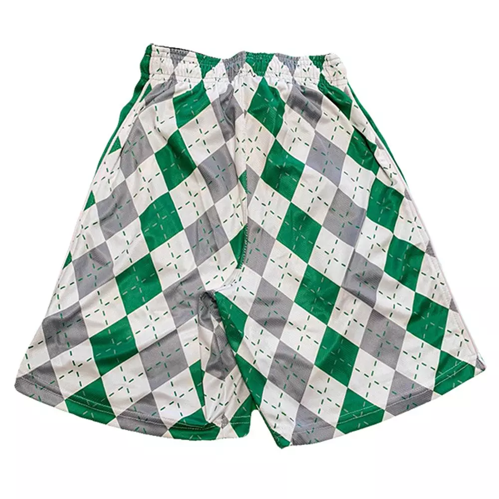 Flow Society Big Boys' Grey/Green Argyle Attack Shorts - GREY/GREEN