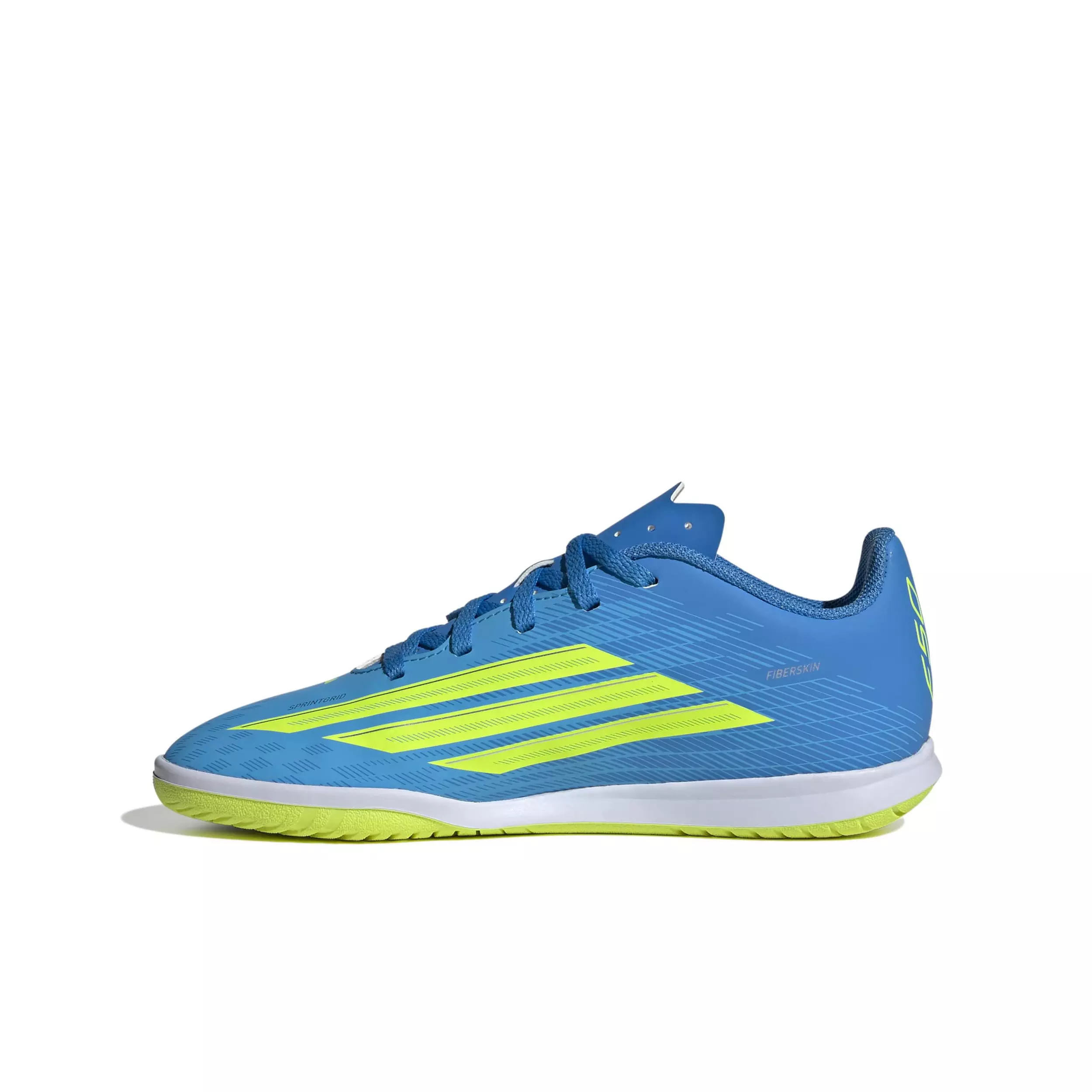 adidas F50 Club Indoor "Lucid Ray Blue/Solar Yellow 2/Lucid Aquamarine" Preschool Kids' Soccer Shoe - BLUE/YELLOW/AQUAMARINE