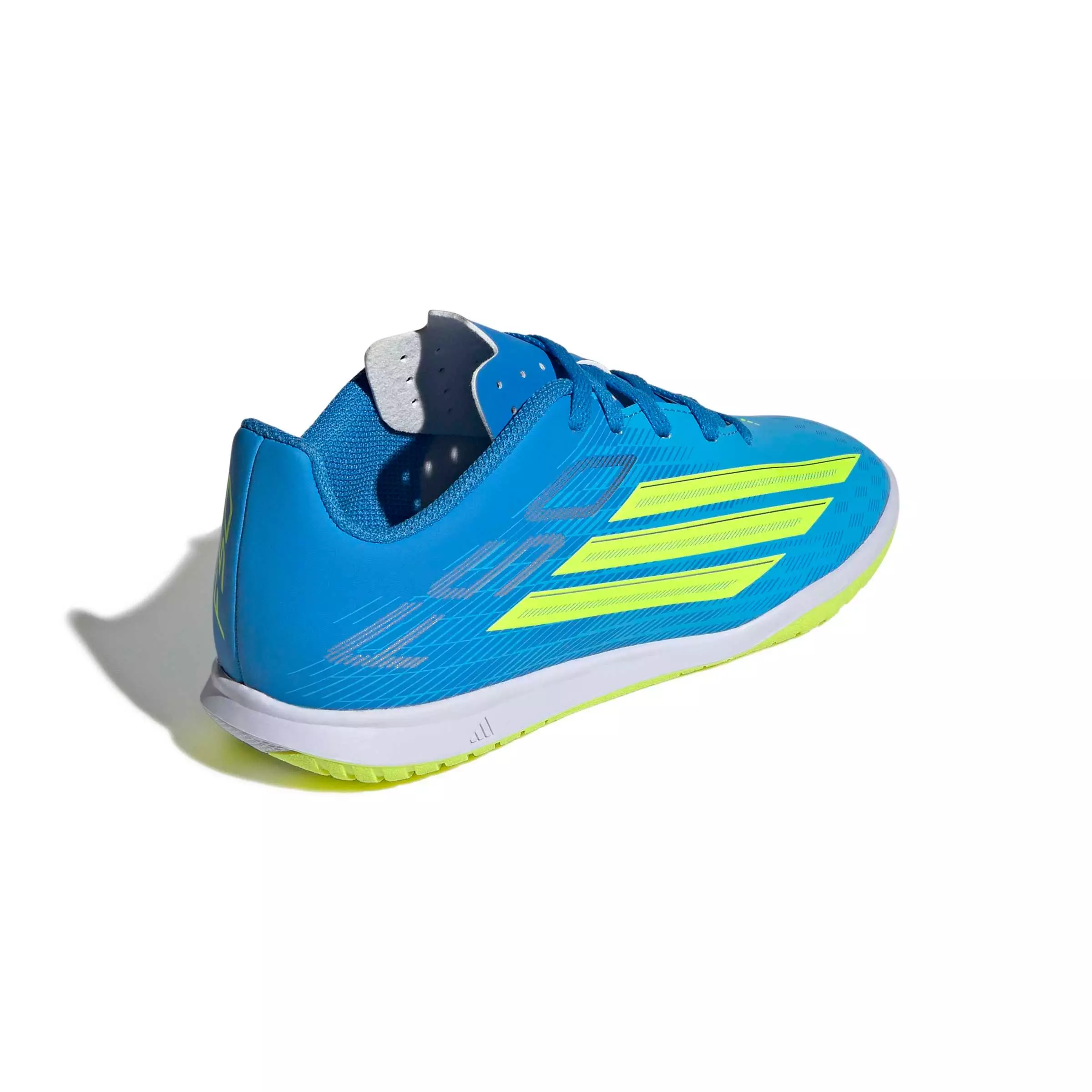 adidas F50 Club Indoor "Lucid Ray Blue/Solar Yellow 2/Lucid Aquamarine" Preschool Kids' Soccer Shoe - BLUE/YELLOW/AQUAMARINE