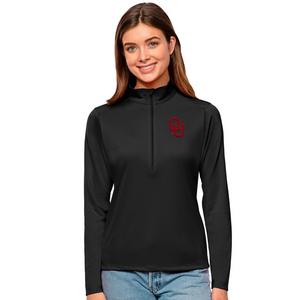 Antigua Women's Oklahoma Sooners Tribute Quarter-Zip Pullover Jacket