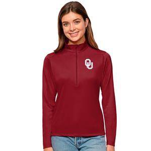Antigua Women's Oklahoma Sooners Tribute Quarter-Zip Pullover Jacket