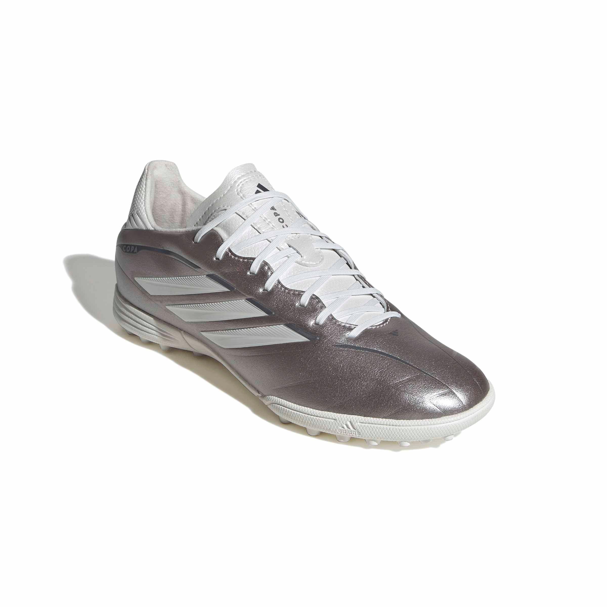 adidas Copa Pure IV League Turf "Taupe Metallic/Zero/Night Metallic" Preschool Kids' Soccer Shoe - TAUPE/ZERO/NIGHT Thumbnail View 3
