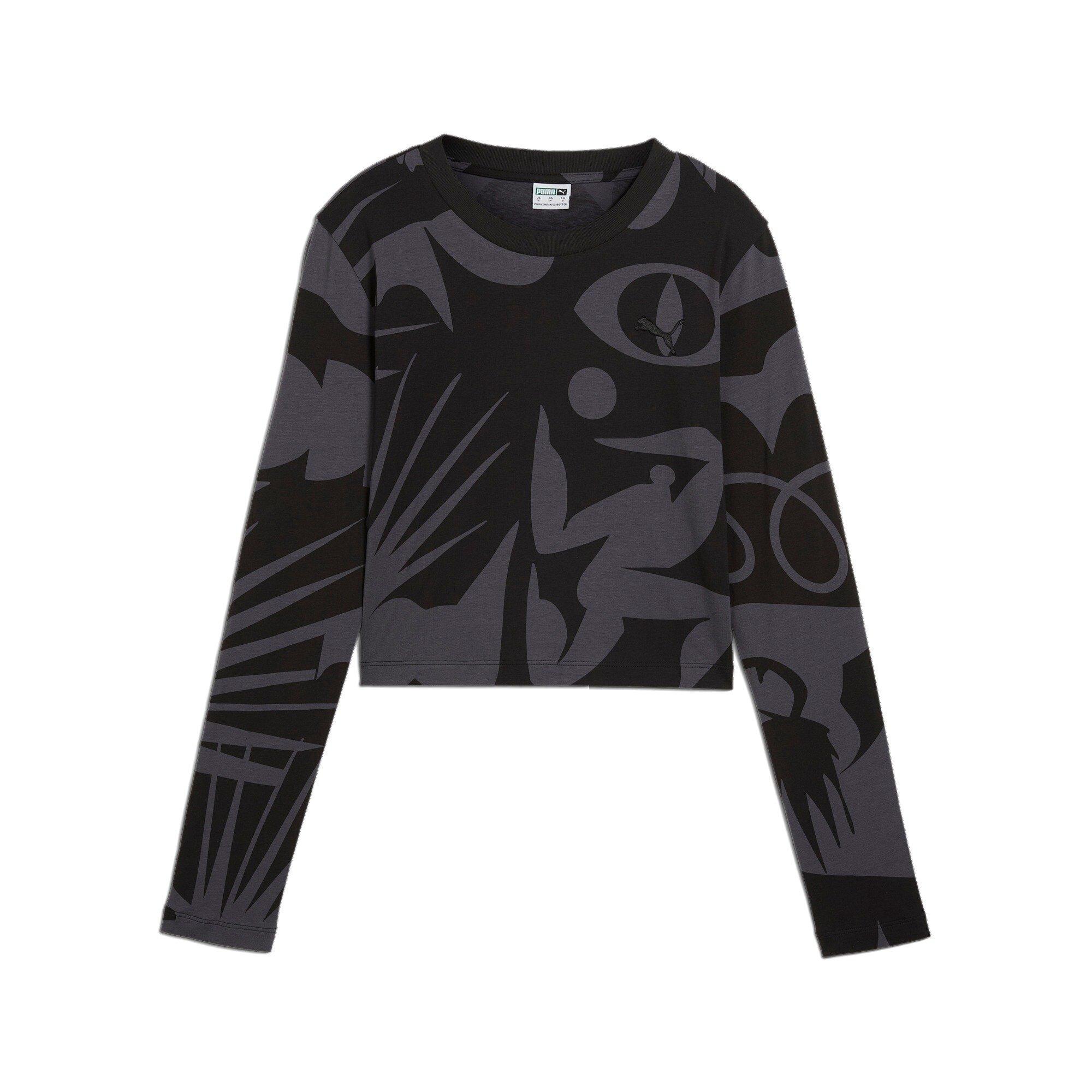 PUMA Classics Artisanal AOP Women's Black Baby Tee