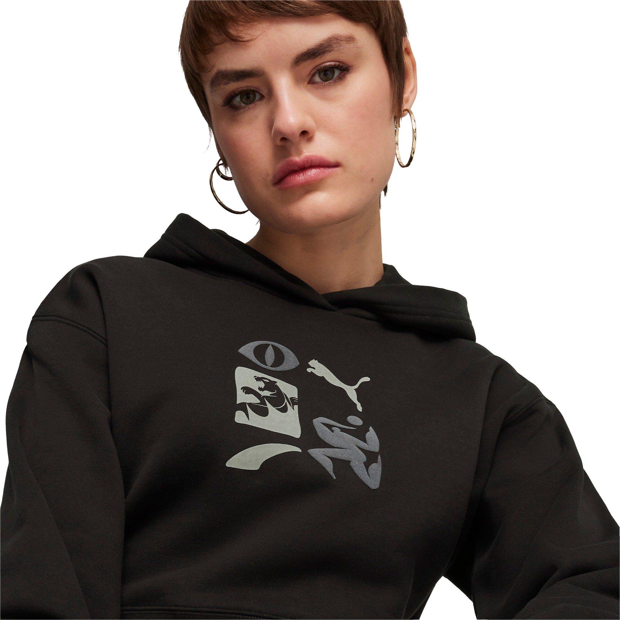 PUMA Classics Artisanal Cropped Women's Black Hoodie