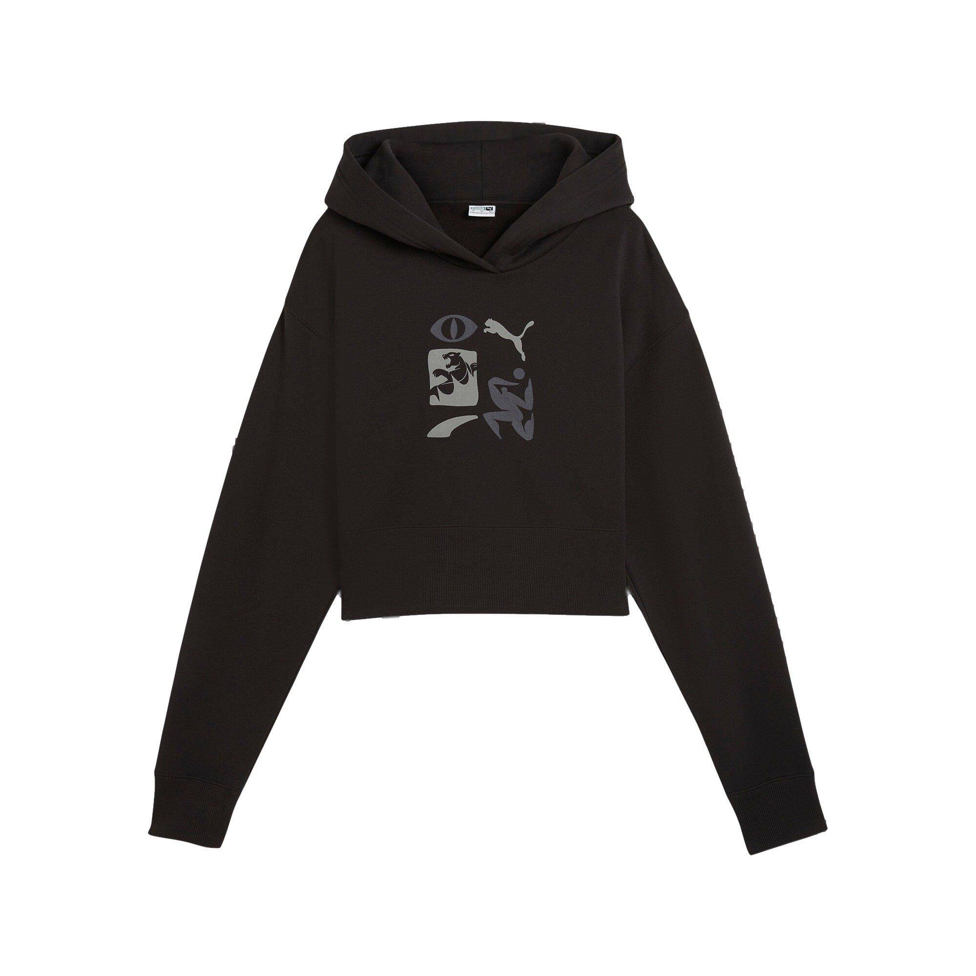 PUMA Classics Artisanal Cropped Women's Black Hoodie