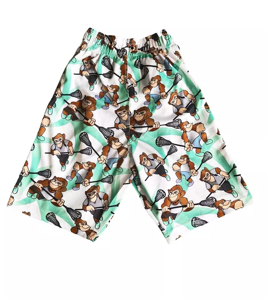 Flow Society Big Boys' Laxing Chimp Attack Shorts -White - WHITE