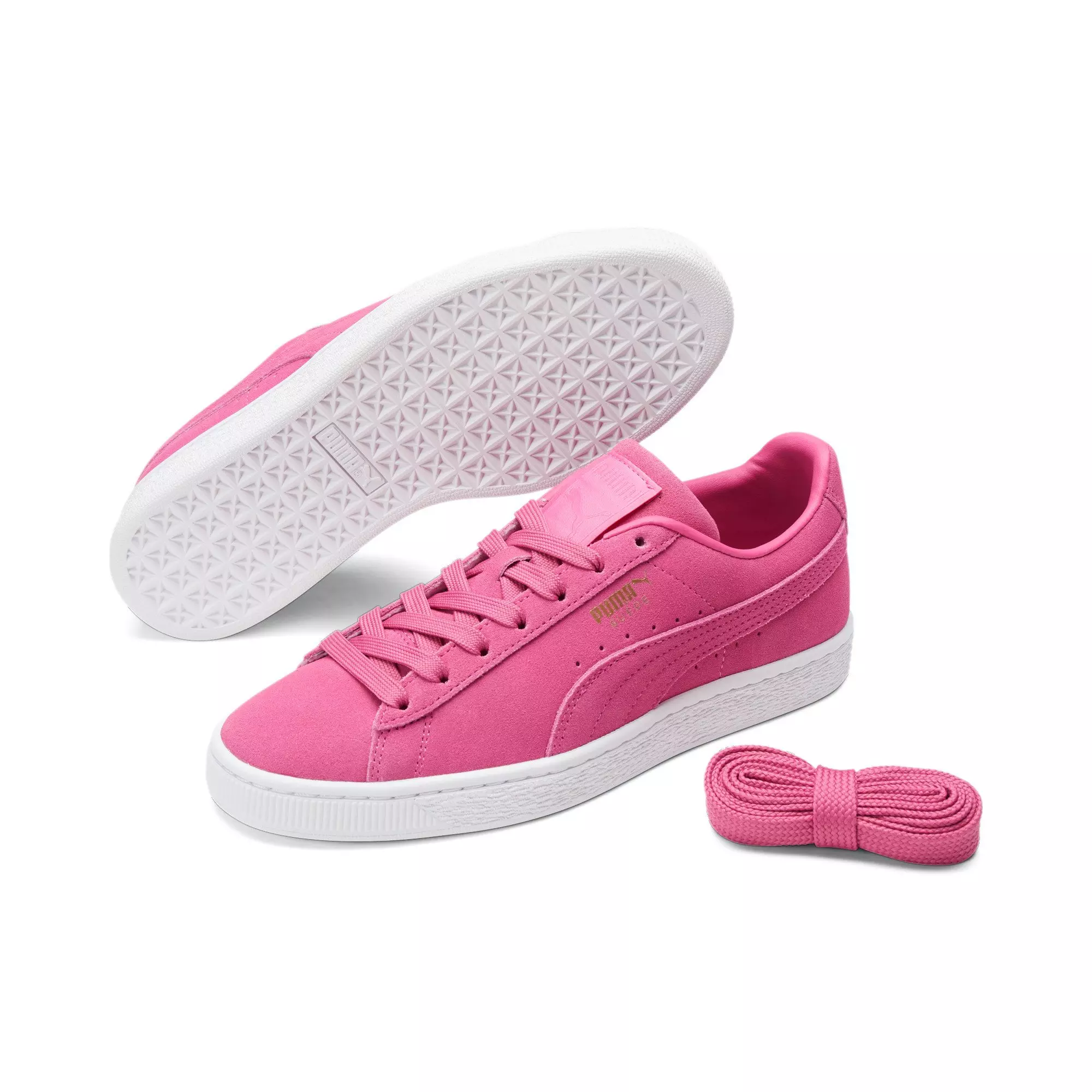 PUMA Suede Classic XXI "Shocking Pink/Puma White" Women's Shoe - PINK/WHITE