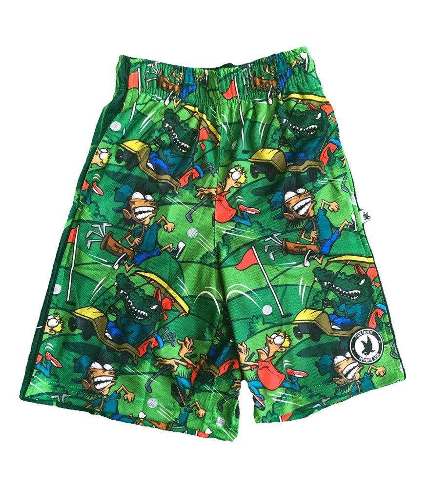 Flow Society Golfing Gator Big Boys' Green Attack Shorts