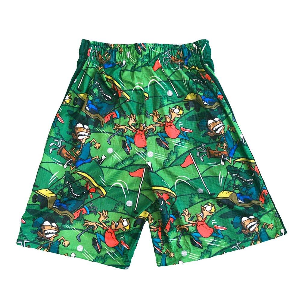 Flow Society Golfing Gator Big Boys' Green Attack Shorts