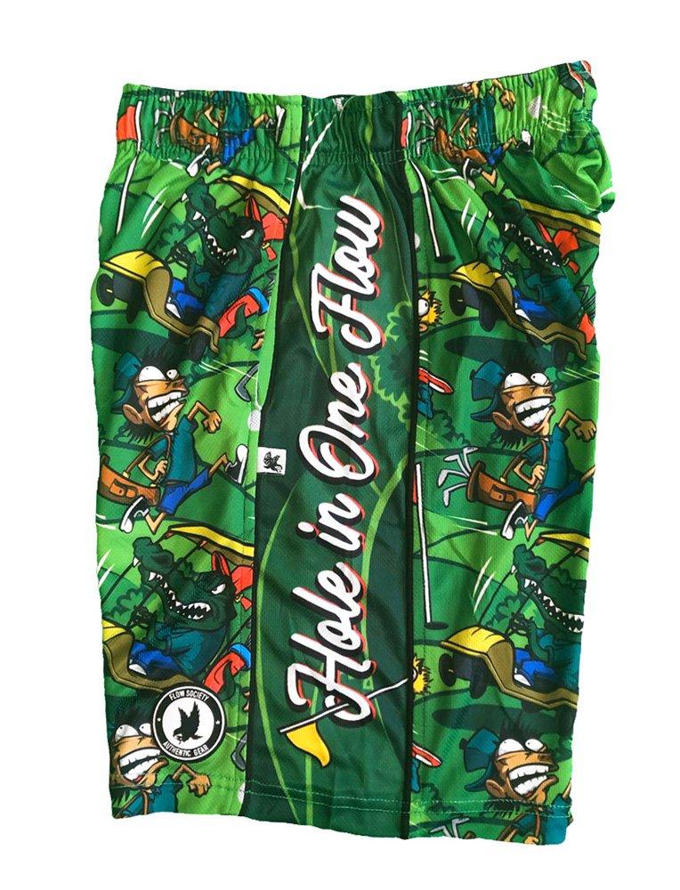 Flow Society Big Boys' Golfing Gator Attack Shorts - Green - GREEN Thumbnail View 3