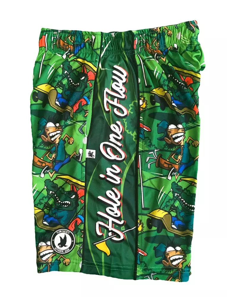 Flow Society Big Boys' Golfing Gator Attack Shorts - Green - GREEN