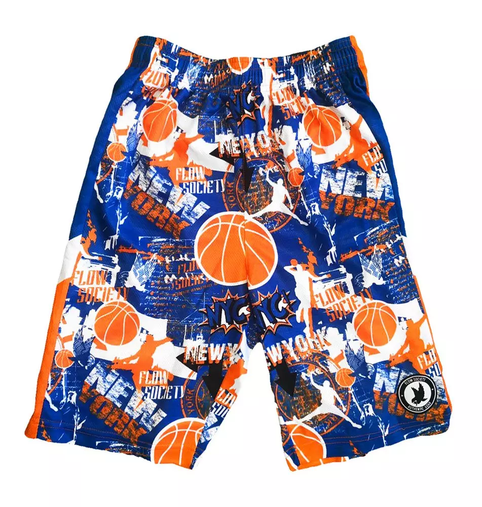 Flow Society Big Boys' NY Hoops Attack Shorts - Blue - BLUE
