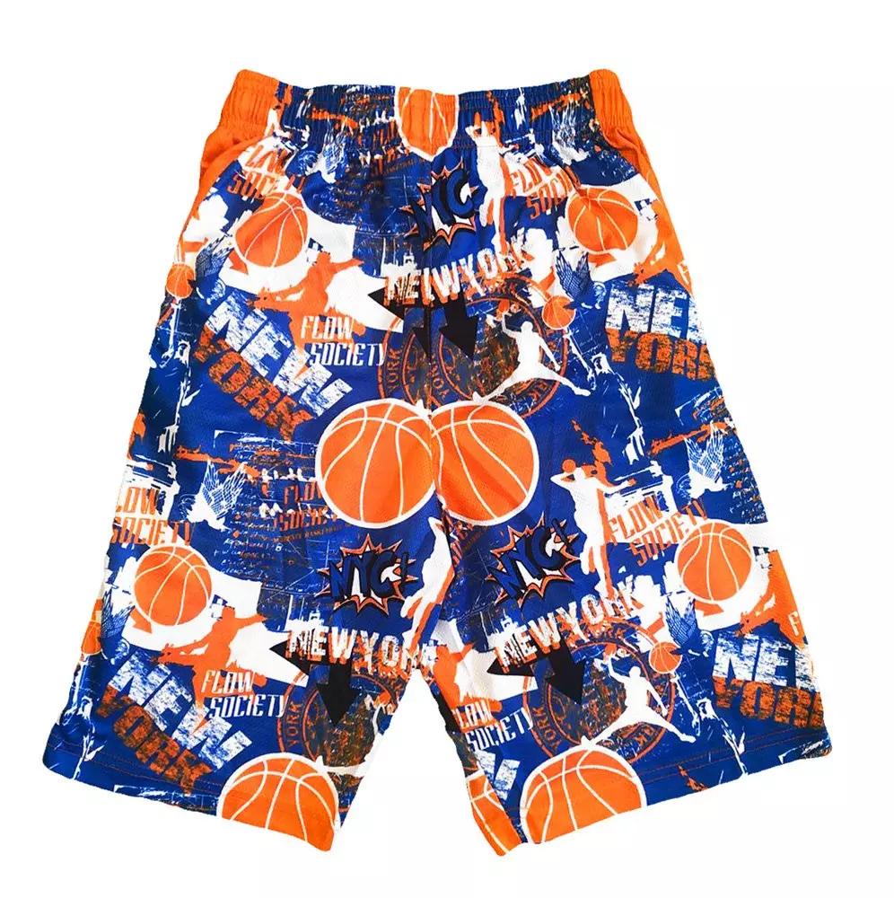 Flow Society Big Boys' NY Hoops Attack Shorts - Blue - BLUE