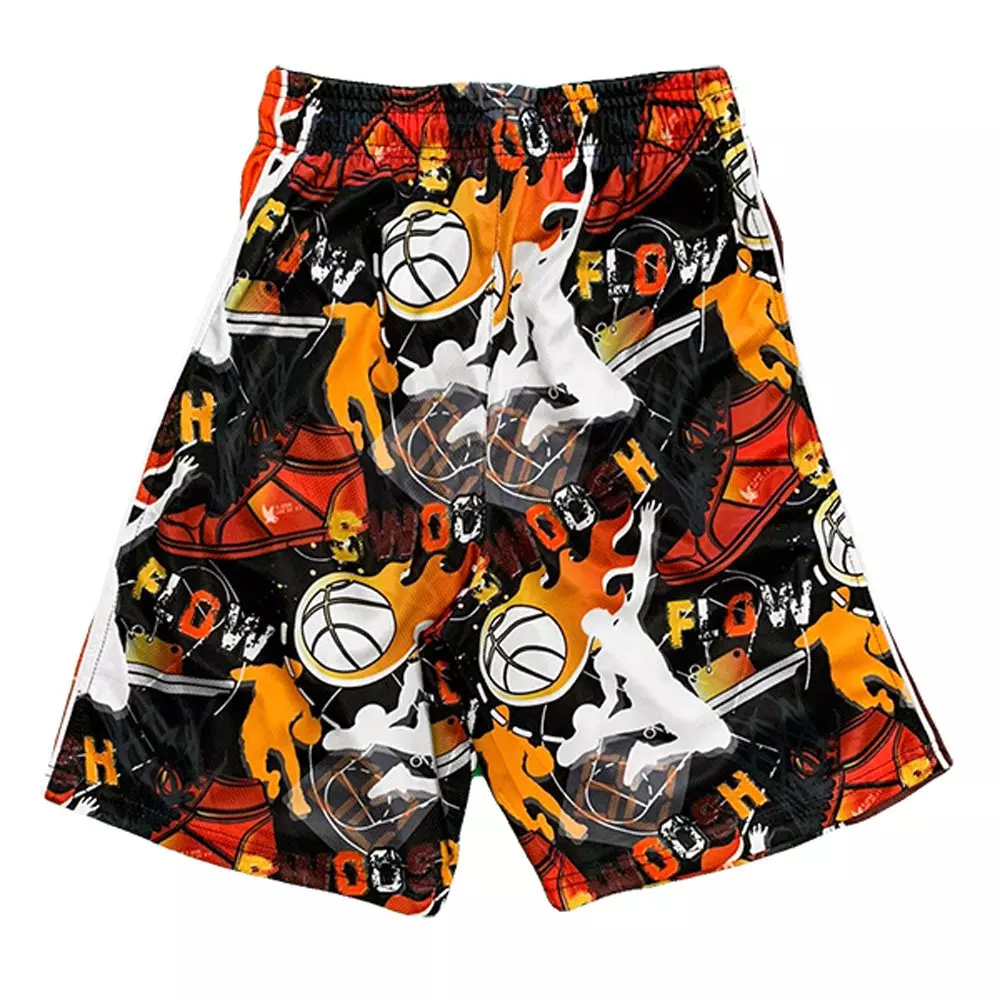 Flow Society Big Boys' Swoosh Black/Red Attack Shorts - BLACK/RED