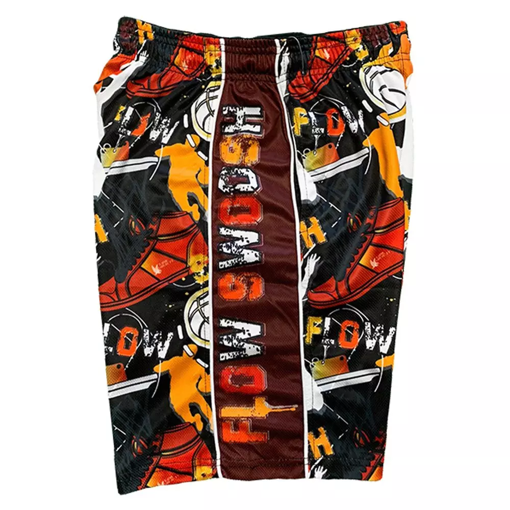Flow Society Big Boys' Swoosh Black/Red Attack Shorts - BLACK/RED