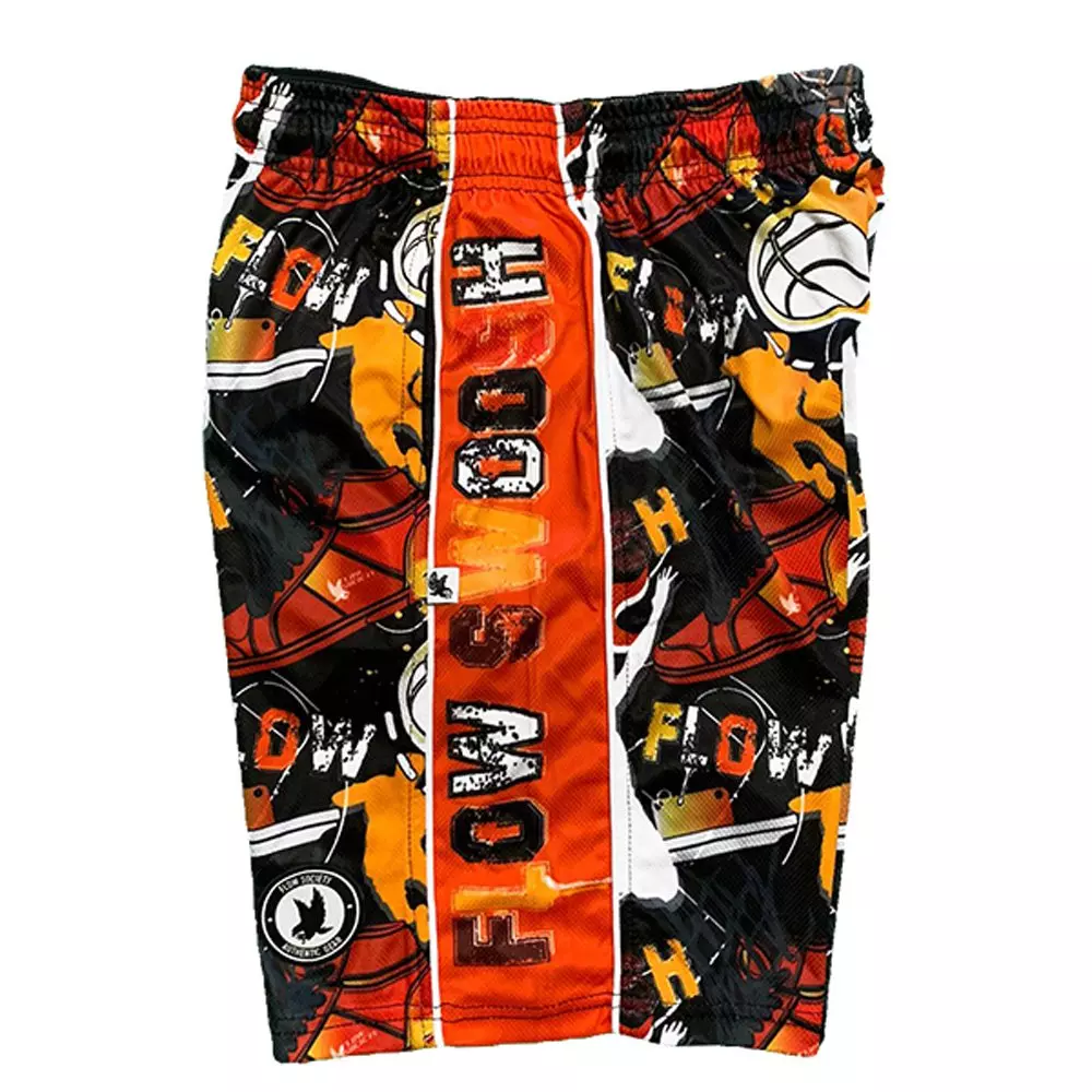 Flow Society Big Boys' Swoosh Black/Red Attack Shorts - BLACK/RED