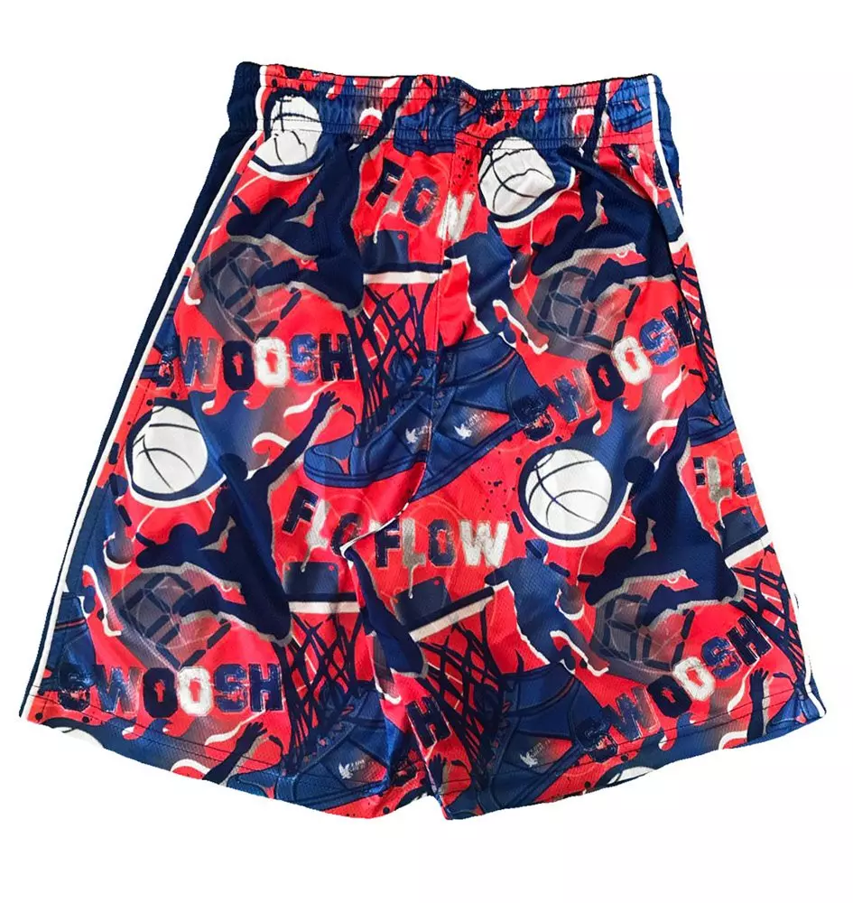 Flow Society Big Boys' Flow Swoosh Blue/Red Attack Shorts - BLUE/RED