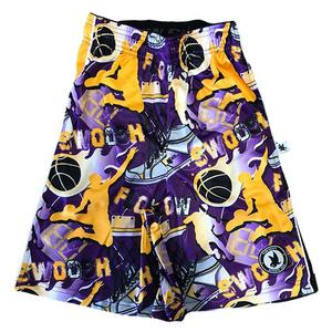 Flow Society Big Boys' Swoosh Purple/Gold Attack Shorts