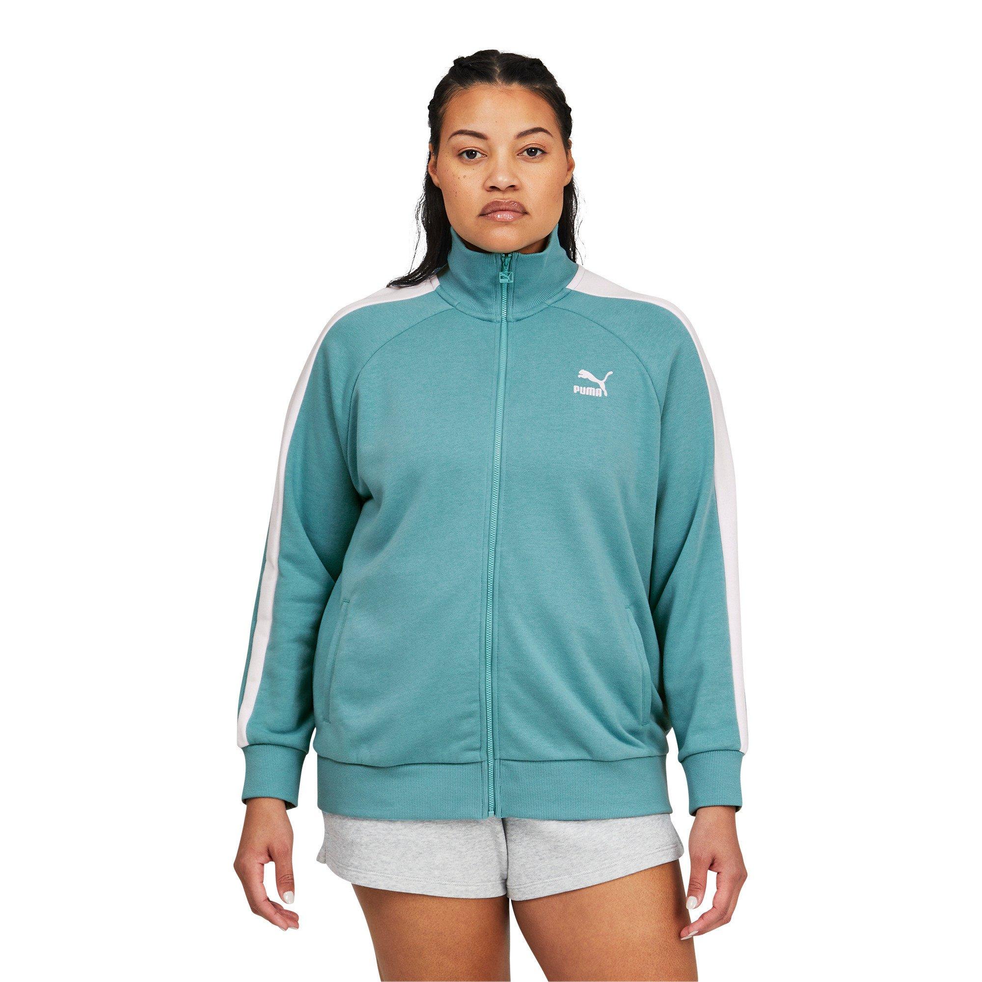 PUMA T7 All Over Print Track Jacket Light Sand XS at  Women's  Clothing store